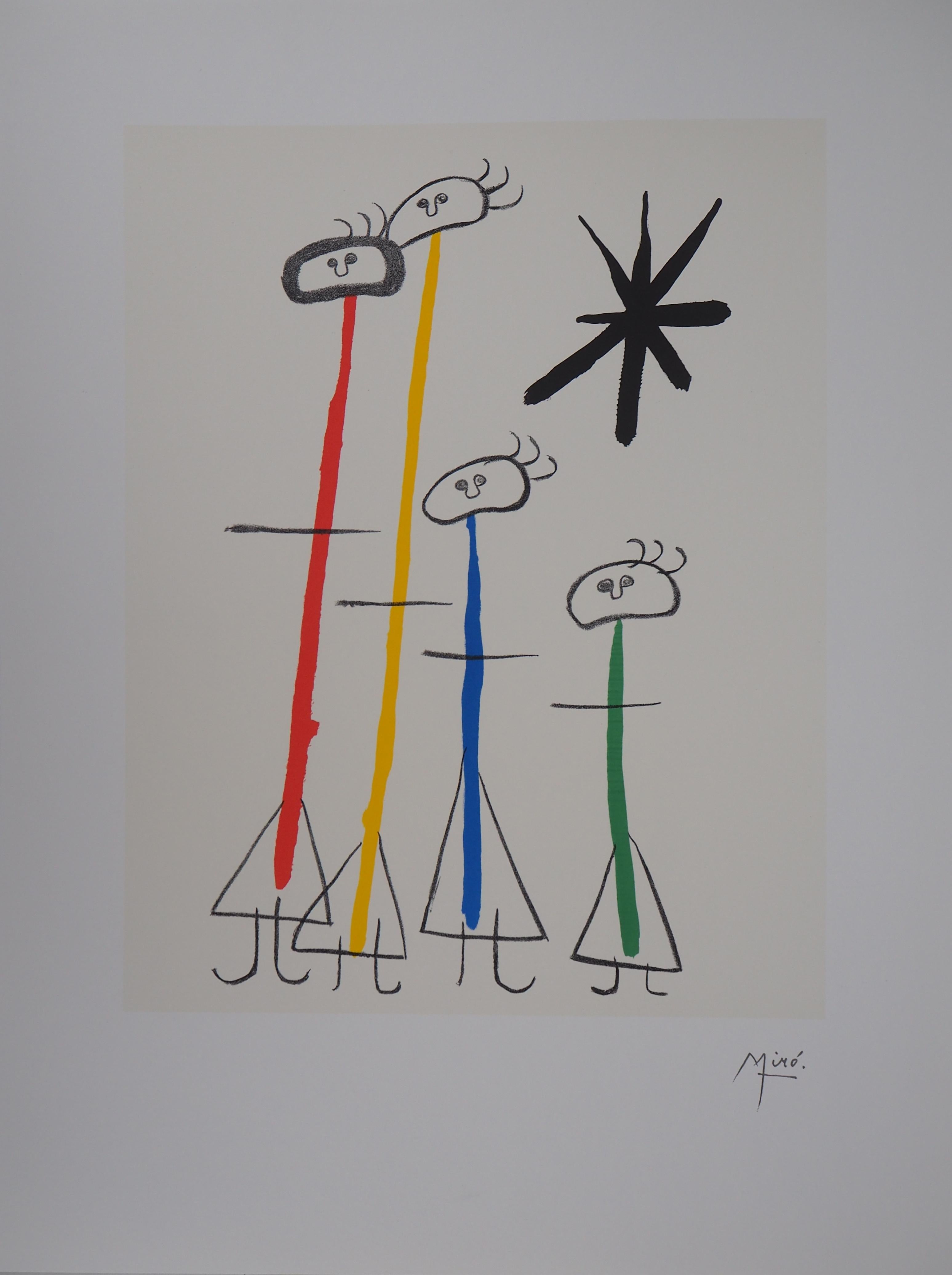 (after) Joan Miró Abstract Print - Family with a Star - Lithograph