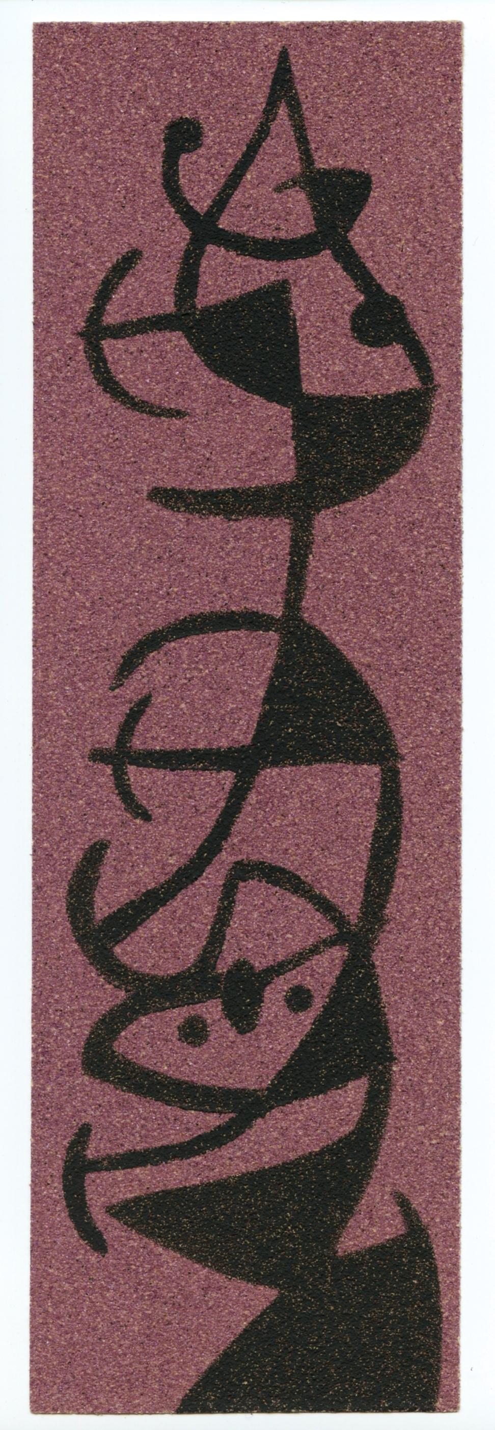 "Femme et oiseau II" pochoir sobre papel de lija