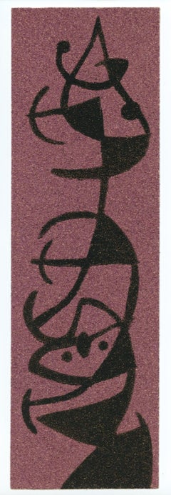 "Femme et oiseau II" pochoir sobre papel de lija