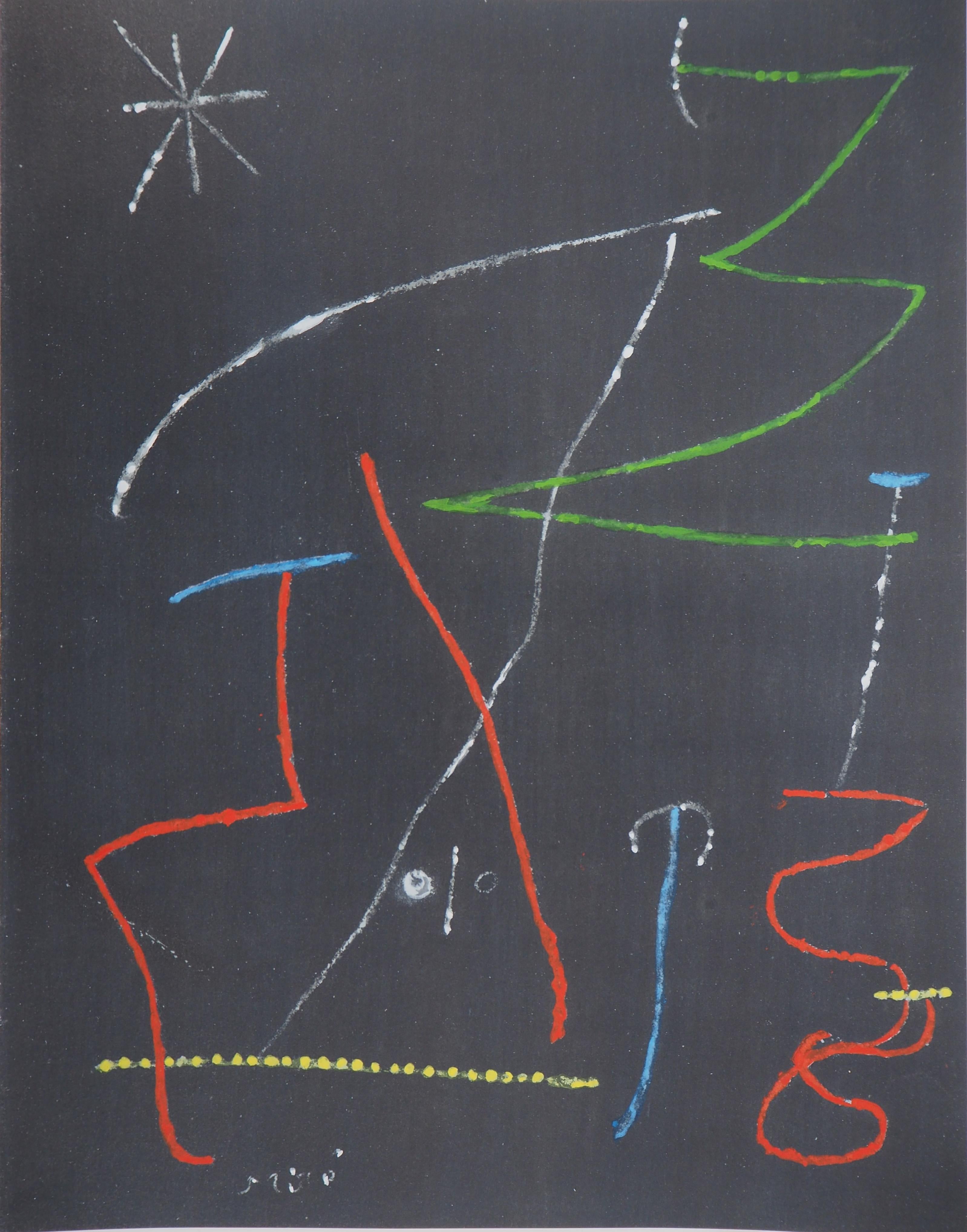 (after) Joan Miró Abstract Print - In the Garden under the Stars - Lithograph and stencil, 1958