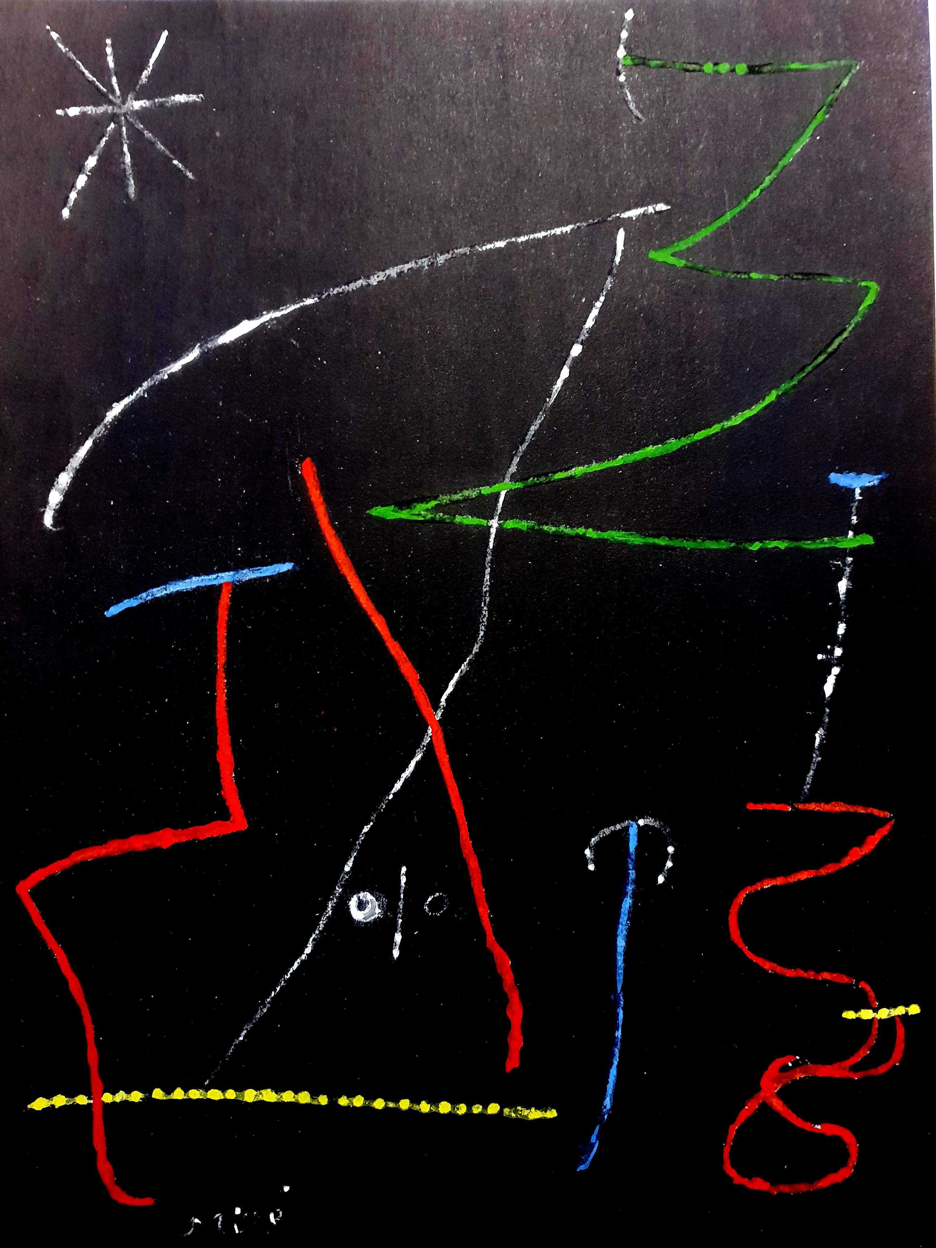 Joan Miro (Nach)  - Pochoir Pour 'XX Siecle'- Abstraktes Bleistift – Print von (after) Joan Miró