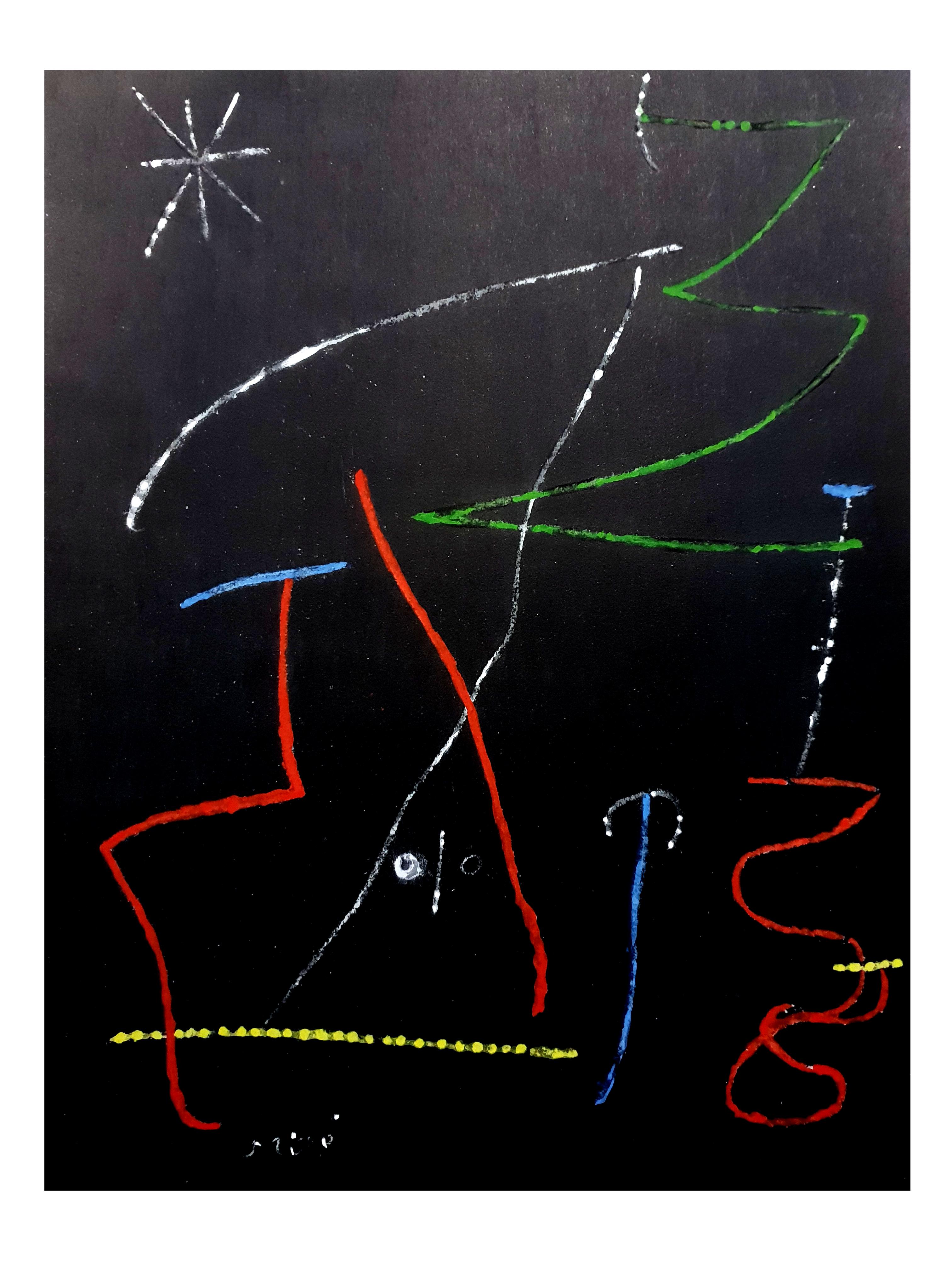 Joan Miro (Nach)  - Pochoir Pour 'XX Siecle'- Abstraktes Bleistift im Angebot 1