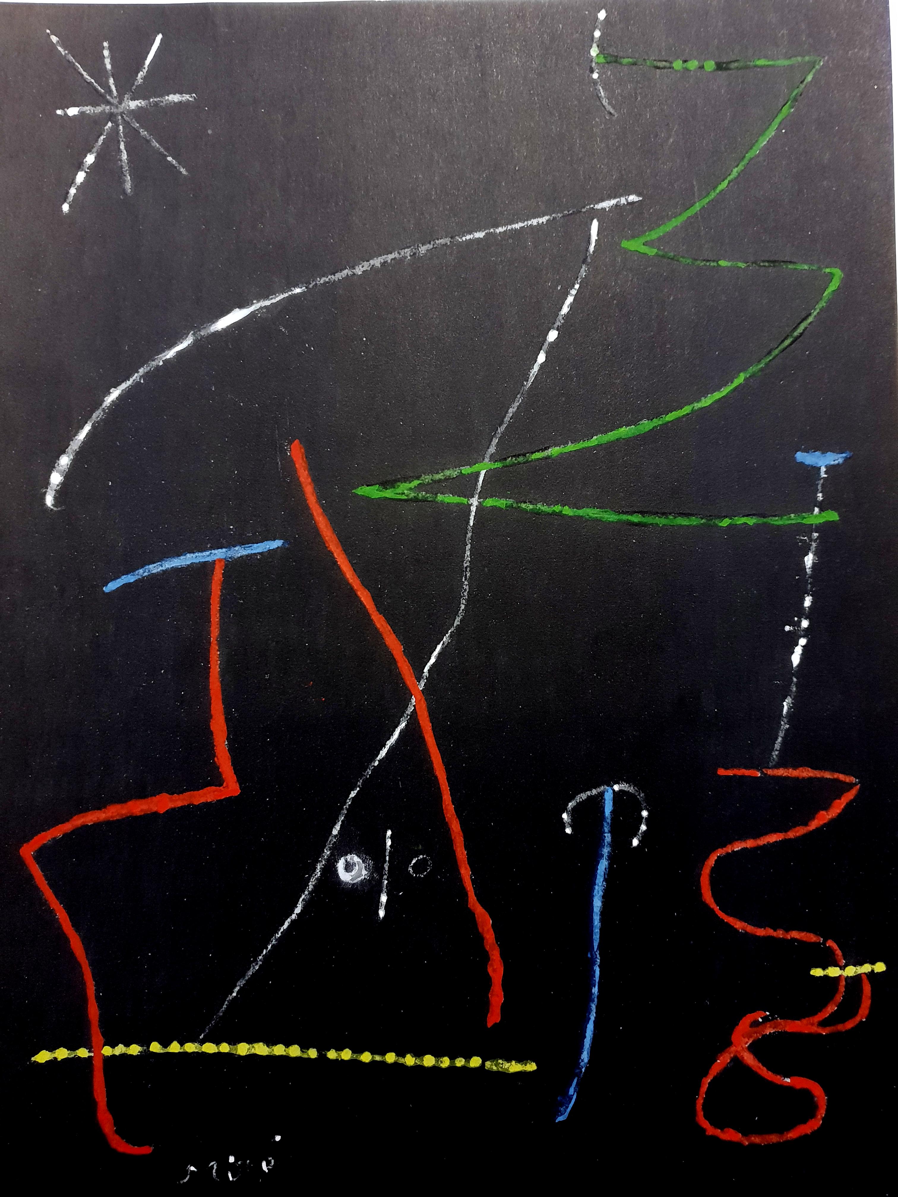 (after) Joan Miró Abstract Print – Joan Miro (Nach)  - Pochoir Pour 'XX Siecle'- Abstraktes Bleistift