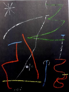 Joan Miro (après)  - Pochoir Pour «XX Siecle » - Pochoir abstrait - Crayon