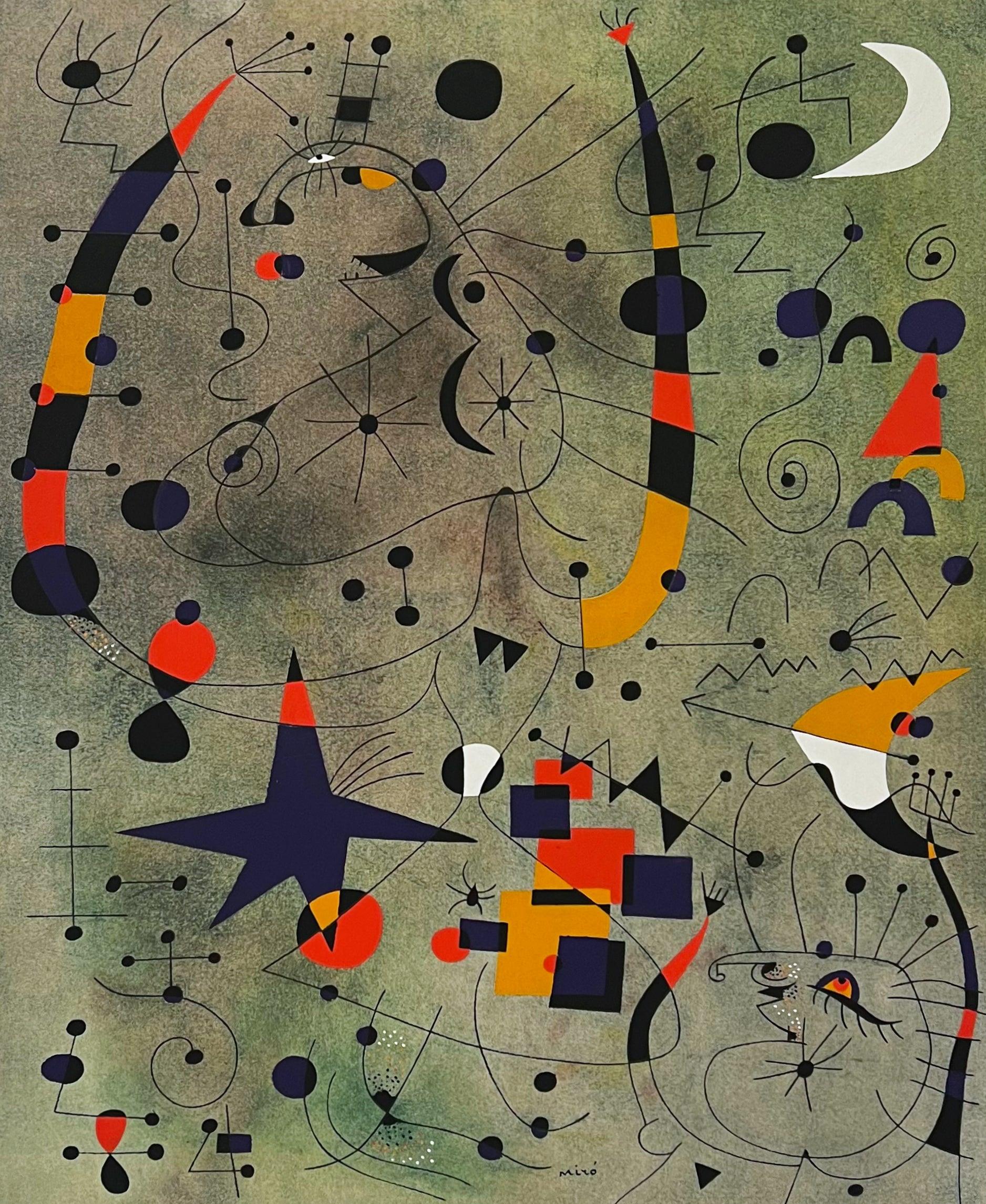 (after) Joan Miró Abstract Print - Joan Miro (after) Plate X from 1959 Constellations