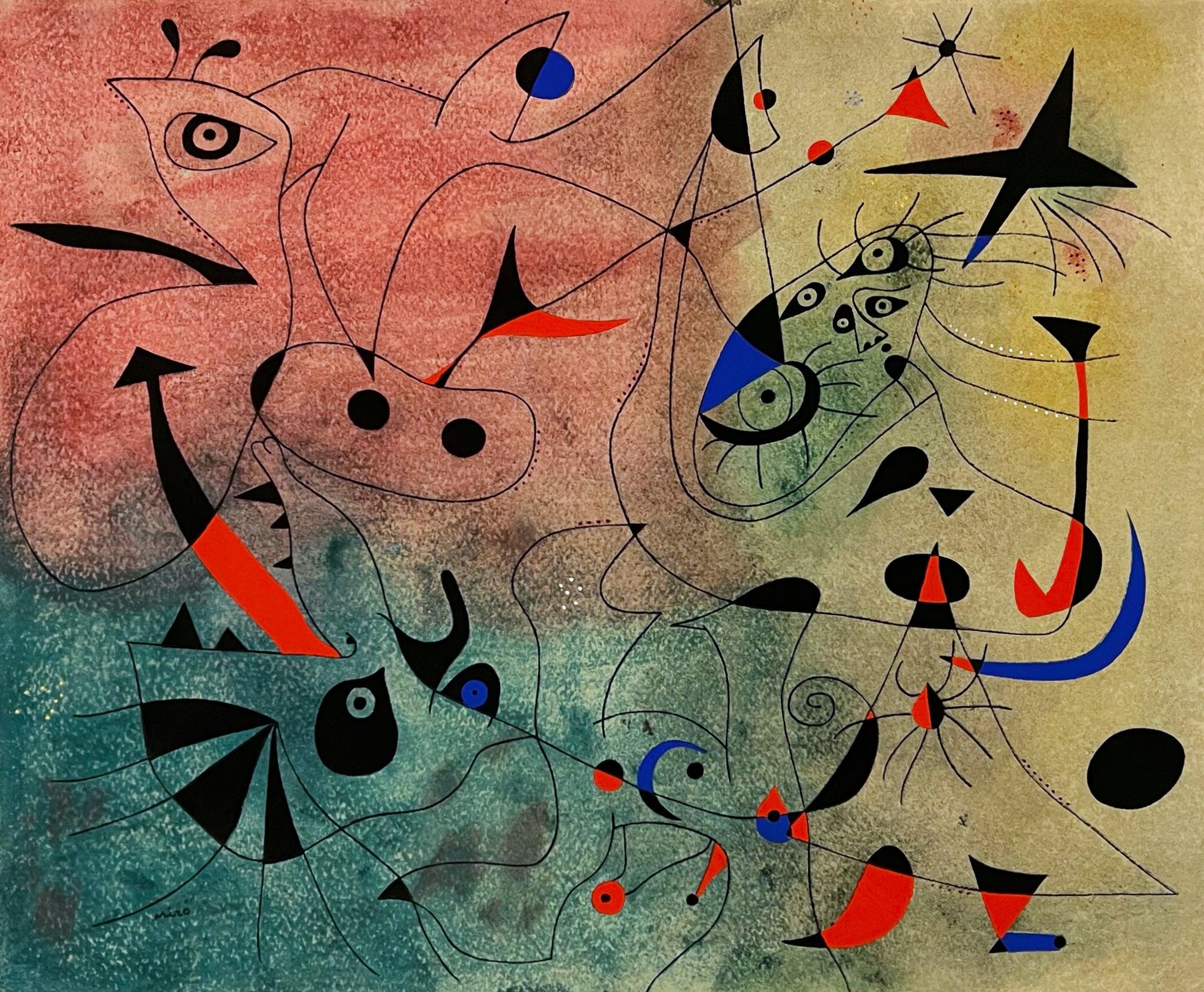 (after) Joan Miró Abstract Print - Joan Miro (after) Plate VI from 1959 Constellations