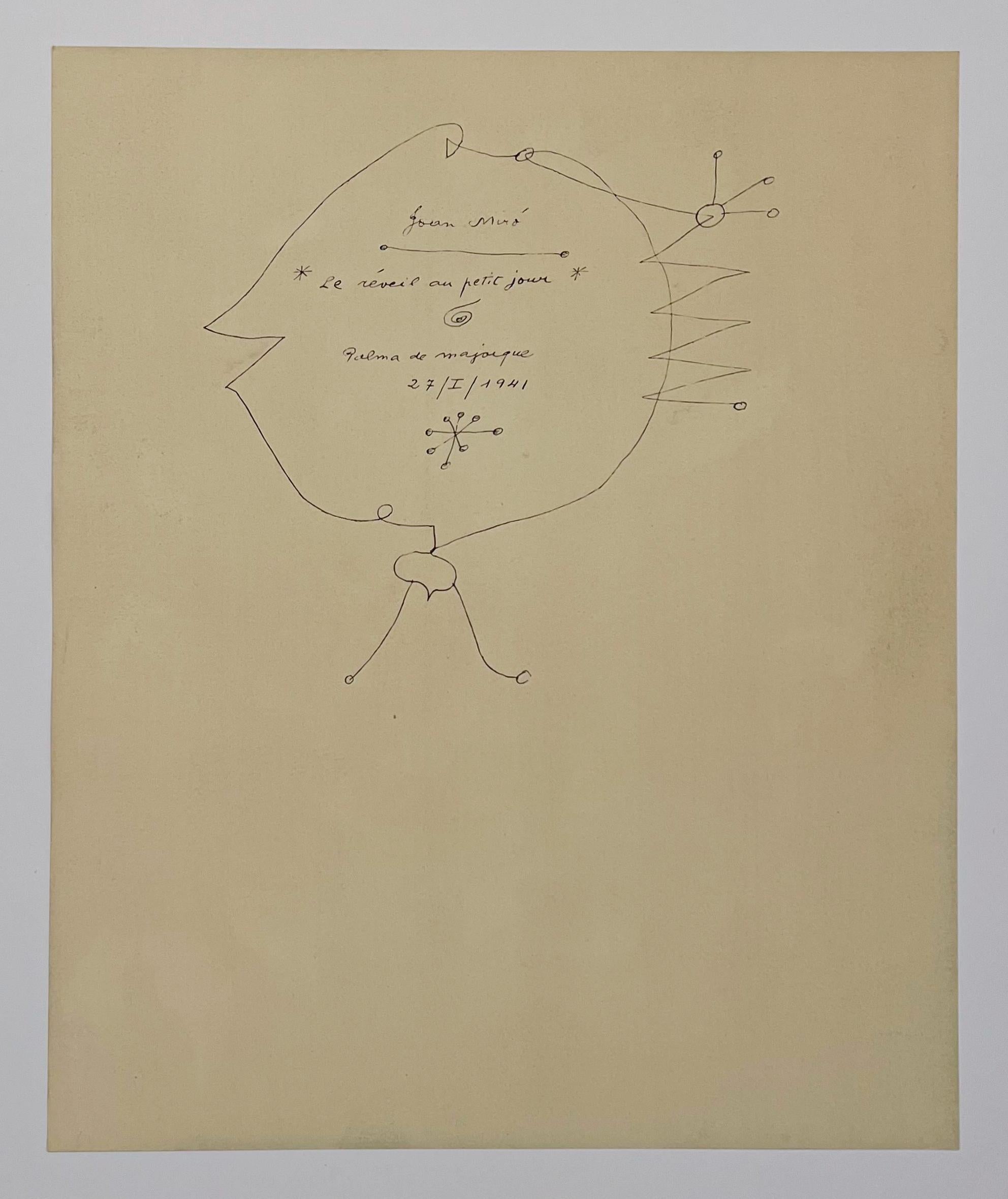 Artistics : Joan Miro (d'après)
Titre : Le reveil au petit jour, planche XIV
Portfolio : 1959 Constellations
Moyen : Pochoir original
Date : 1959
Edition : 350
Taille du drap : 17