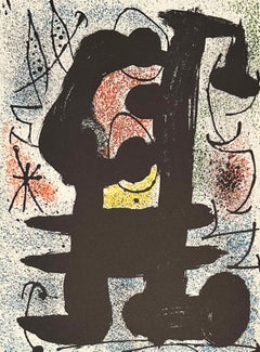 Joan Miro Color Lithograph, Abstract Style, 1967, L'Oiseau Solaire