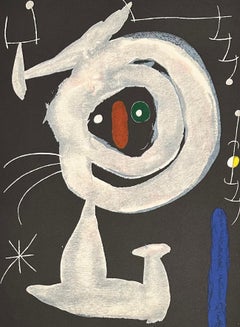 Joan Miro Color Lithograph, Abstract Style, 1967, Untitled (Derriere le Miroir)