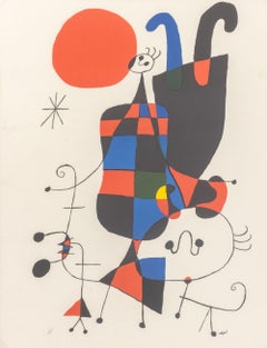 Joan Miro "Figures and Dog..." Screenprint