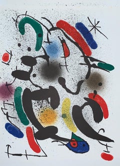 Joan Miró-Litografia-originale non firmata VI-surrealist-figurative print-1972