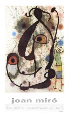 After Joan Miro-Man and Woman-46" x 27.5"-Poster-Surrealism-Multicolor