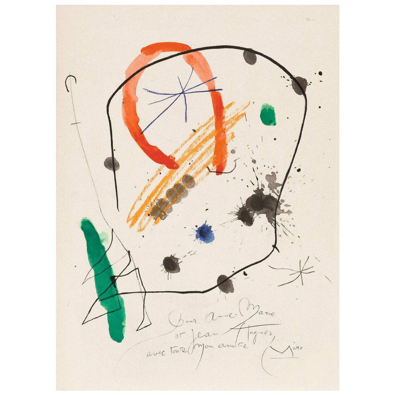 (after) Joan Miró Abstract Print - Joan Miró "Quelques Fleurs #13" 1964
