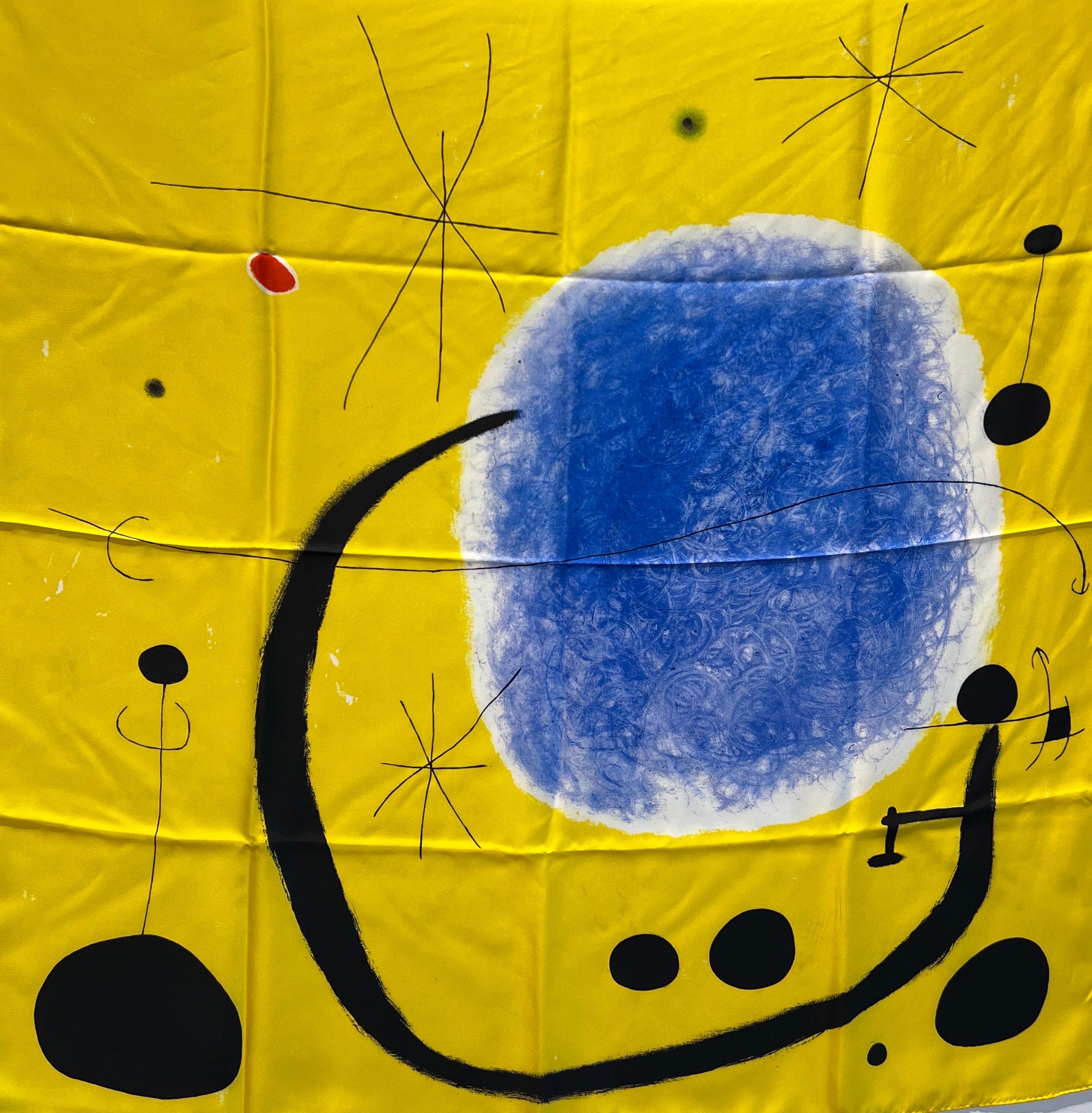 Joan Miró's silk scarf,  L'or de l'azur, abstract scarf. For Sale 8