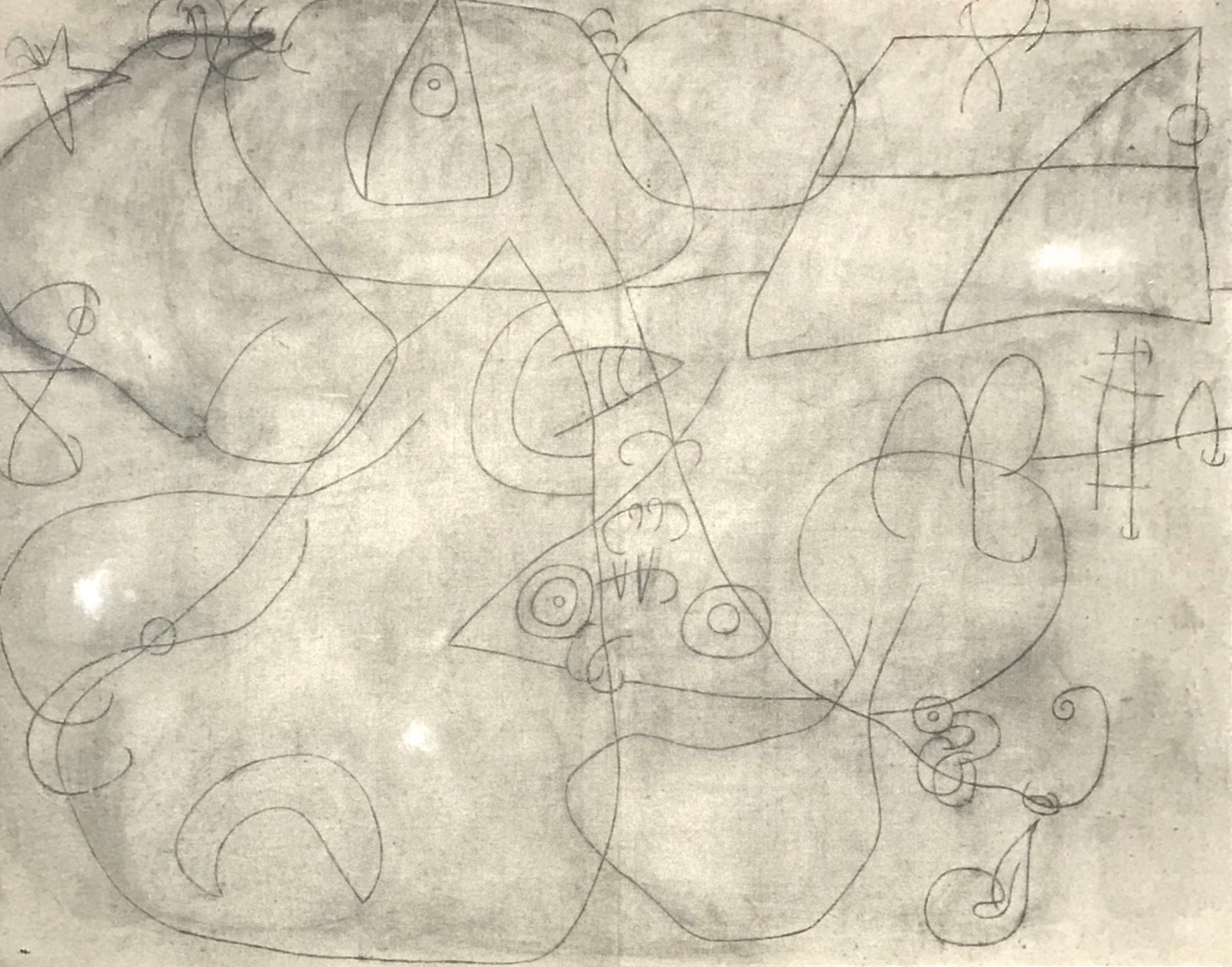 "La reveil de Madame Boubou" pochoir - Print by (after) Joan Miró