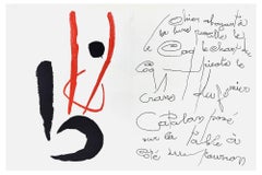 Le Chien Aboyant à la Lune - Original Lithographe by J. Mirò - 1952
