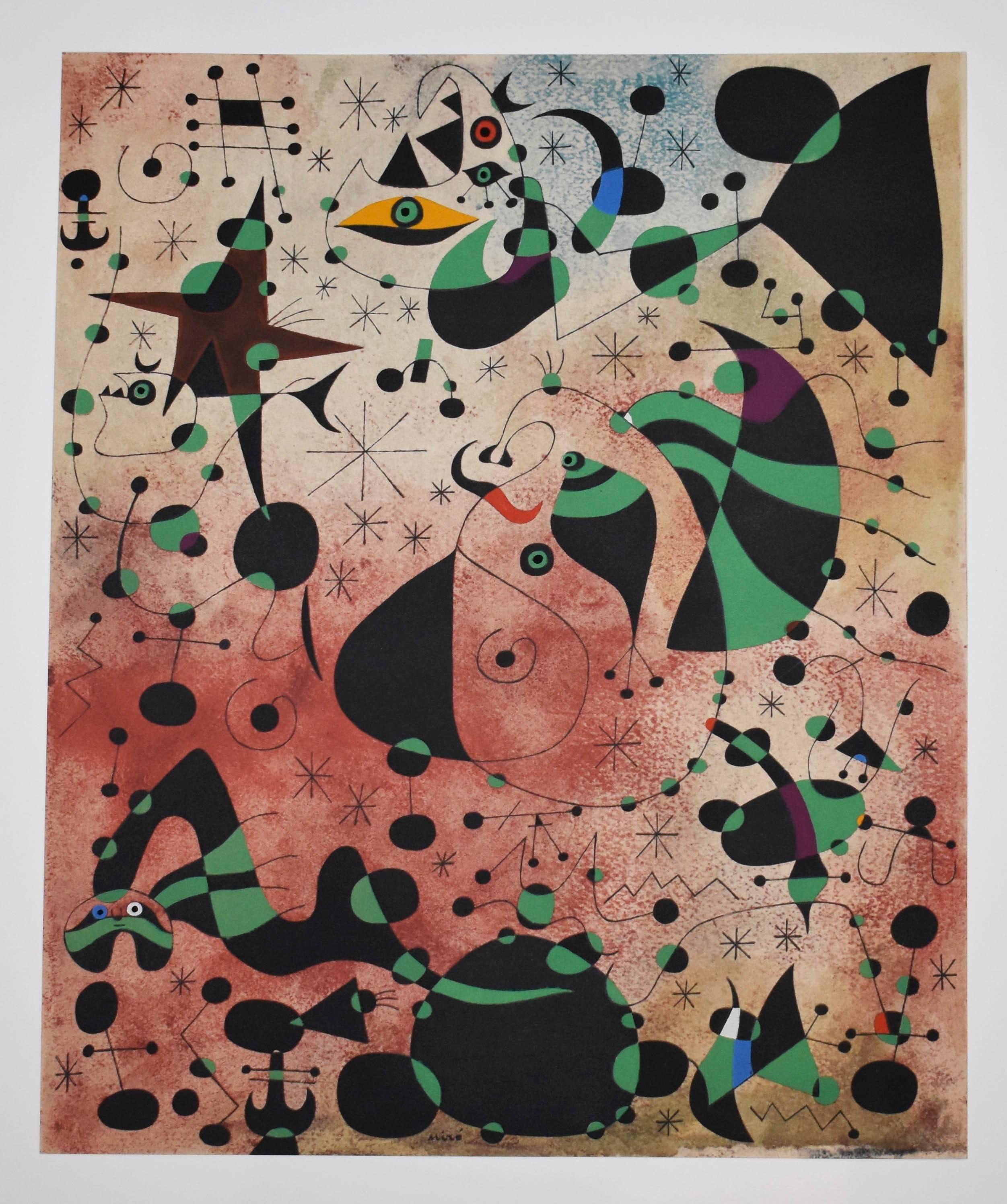 Le passage du l'oiseau divin (Plate XXII), from Constellations - Print by (after) Joan Miró