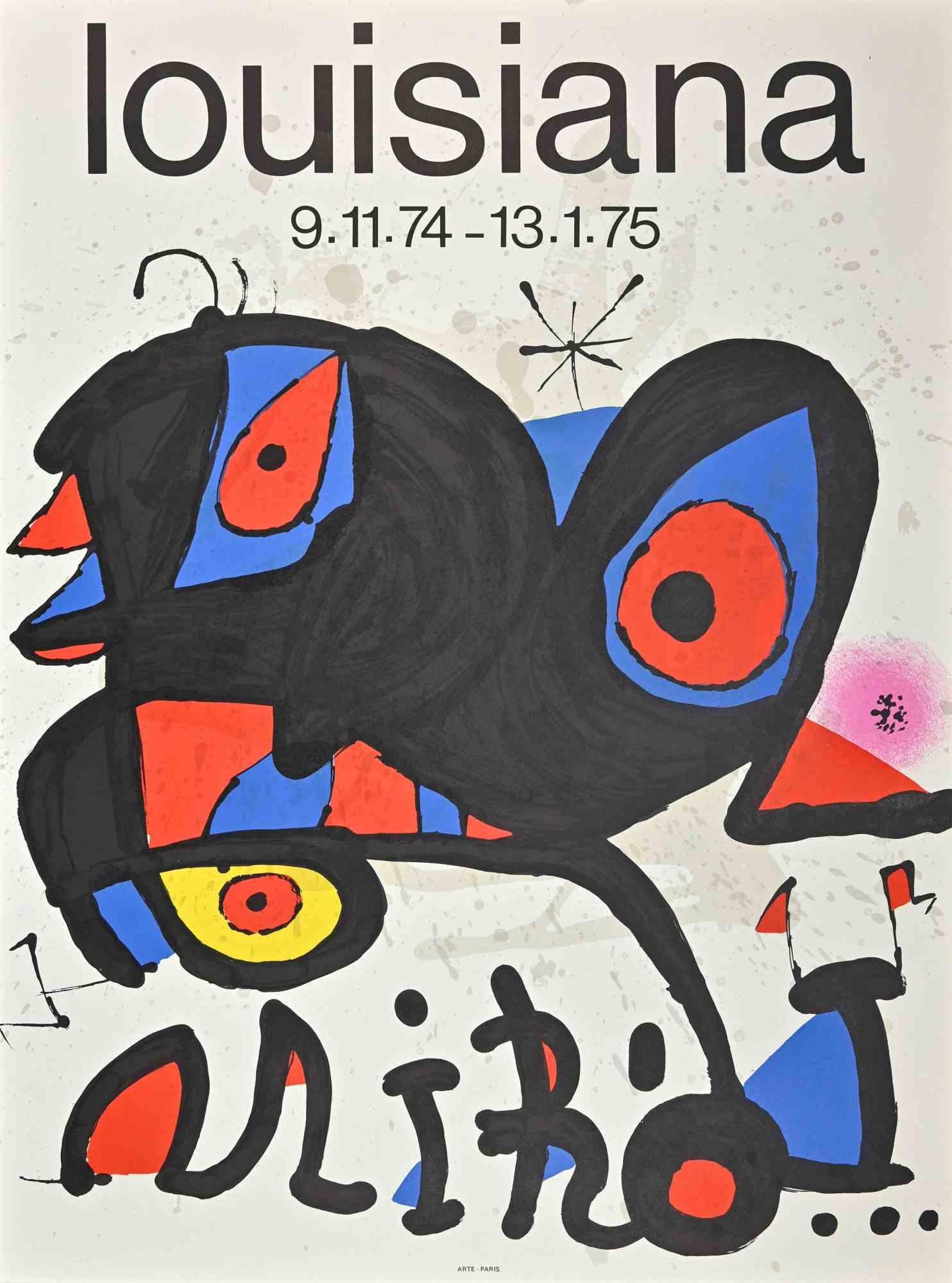 (after) Joan Miró Abstract Print - Louisiana - Lithograph and Offset poster after Joan Mirò - 1974