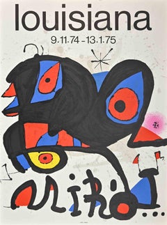 Vintage Louisiana - Lithograph and Offset poster after Joan Mirò - 1974