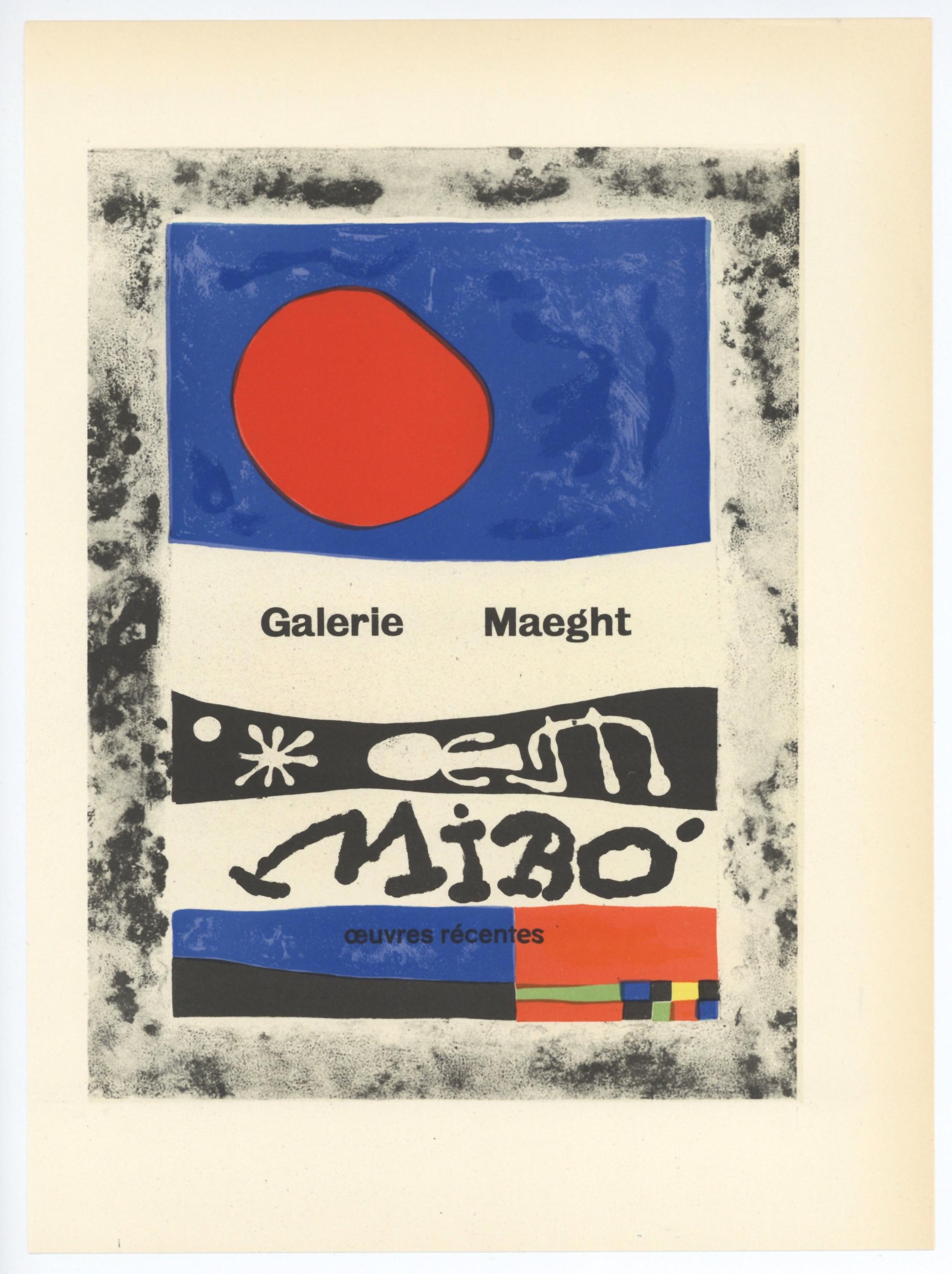 Affiche de lithographie « Oeurves Recentes » - Print de (after) Joan Miró