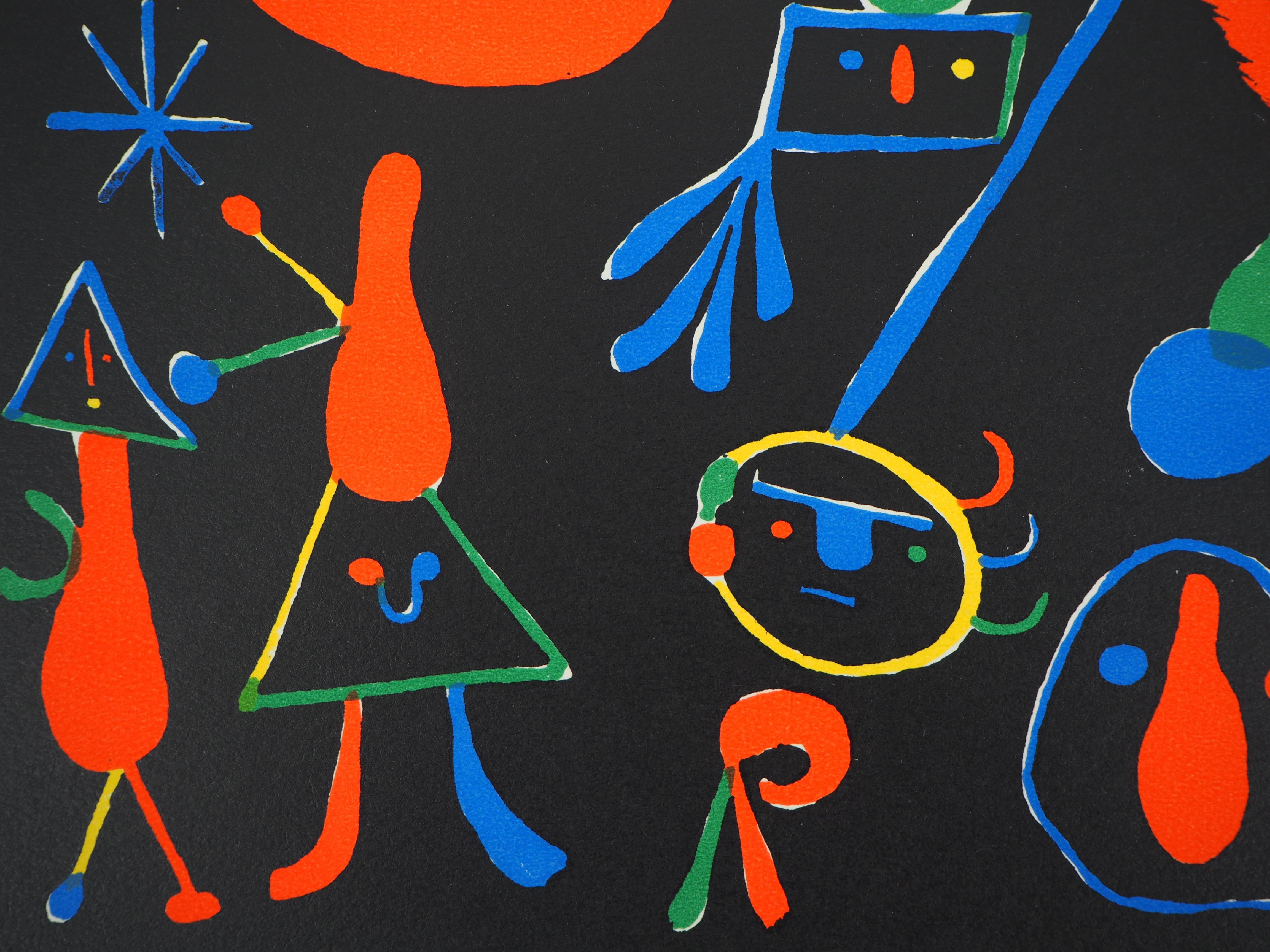 Constellations : People with Stars - Lithograph on vellum, 1949 - Print by (after) Joan Miró
