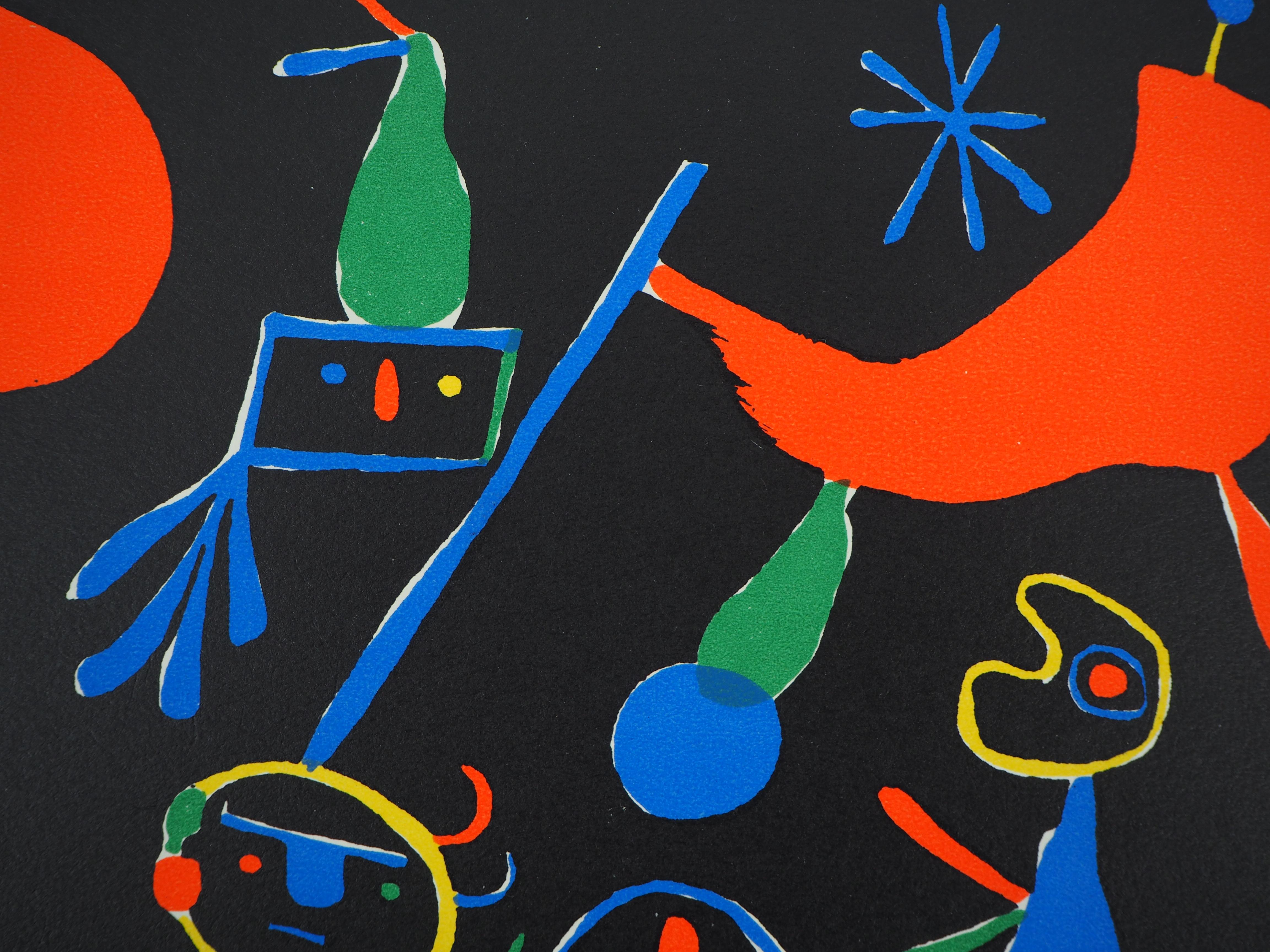 Costellazioni : Persone con le stelle - Litografia su pergamena, 1949 - Print Astratto di (after) Joan Miró