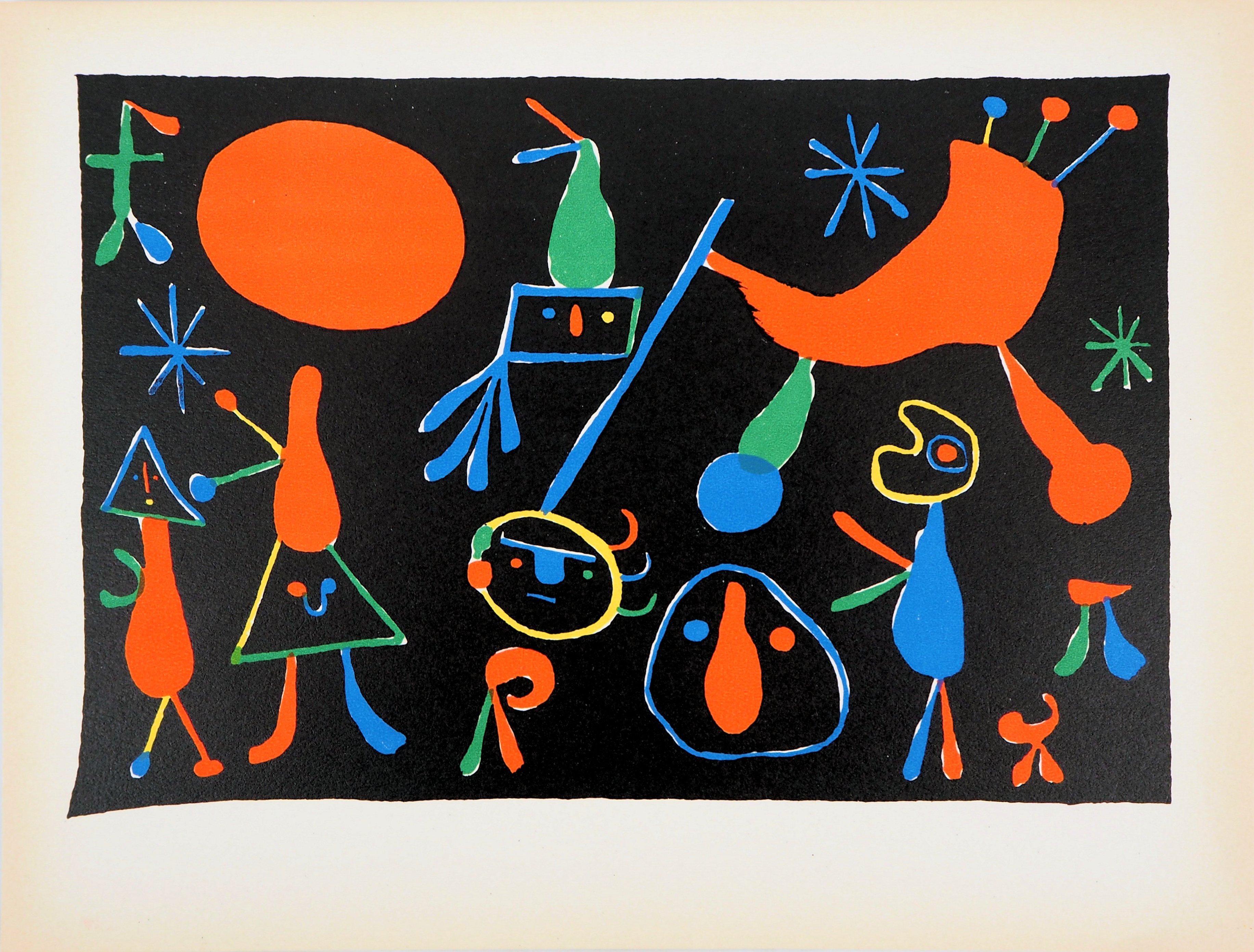 Joan MIRO (nach)
Sternbilder : Menschen mit Sternen

Lithographie
Vorzeichenlos
Herausgegeben von Cahiers d'art im Jahr 1949
Auf Vellum 24,5 x 32 cm (ca. 10 x 13 inch)

Ausgezeichneter Zustand