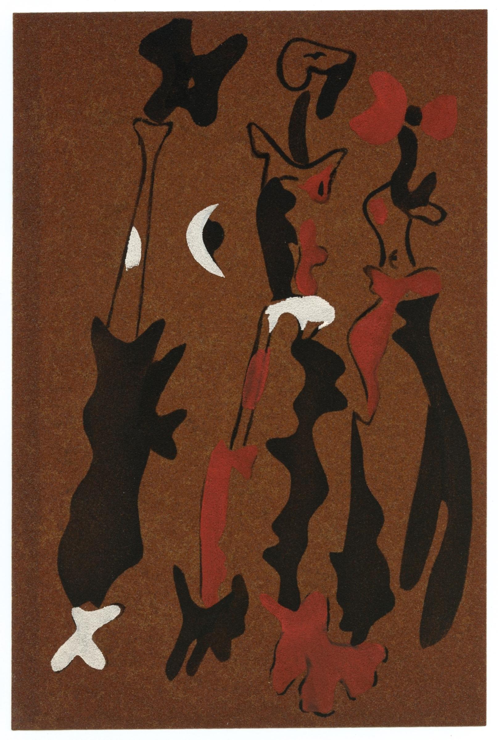 Pochoir gedruckt auf Schleifpapier – Print von (after) Joan Miró