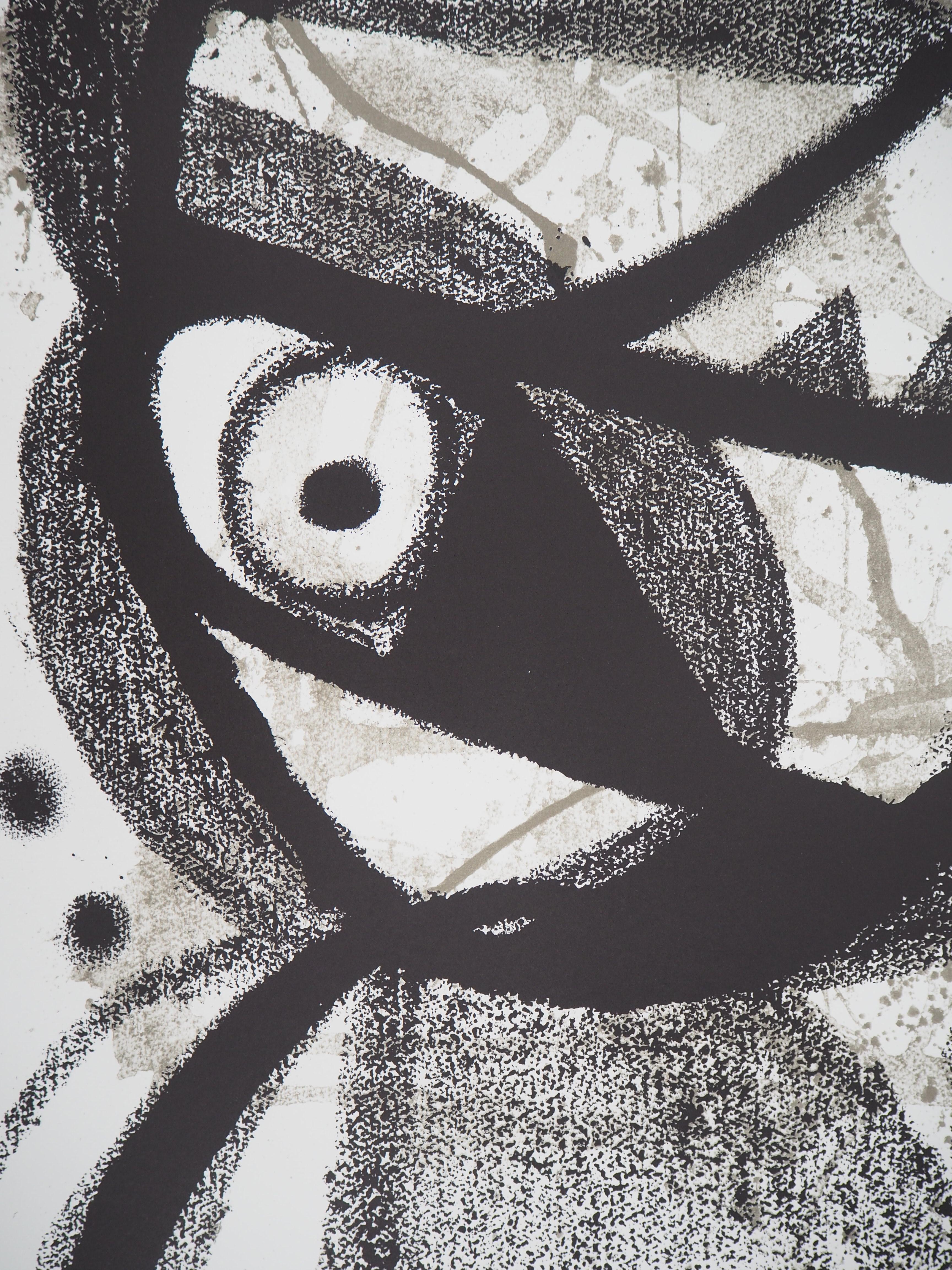 realistischer Vogel - Lithographie (Grau), Animal Print, von (after) Joan Miró