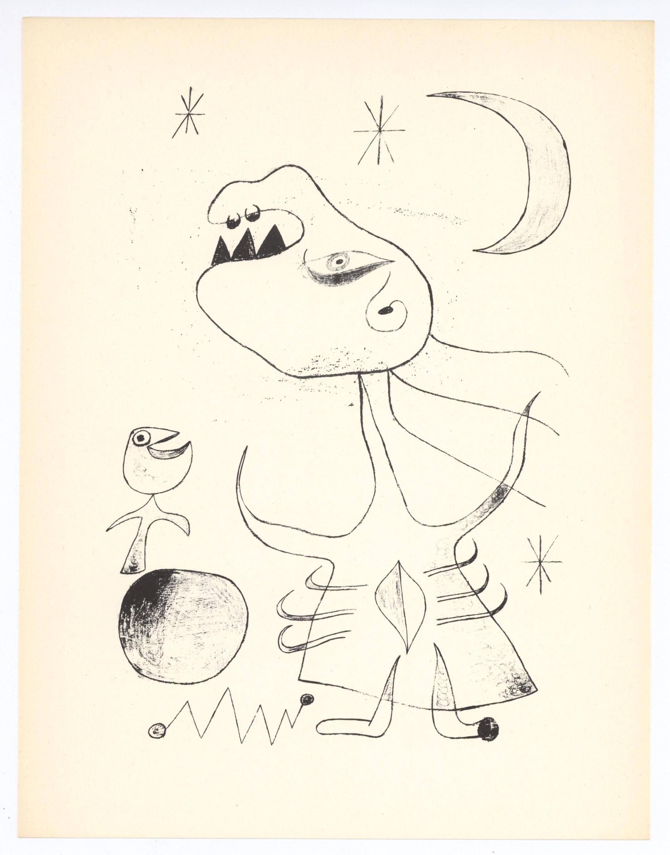Surrealistische Komposition – Print von (after) Joan Miró