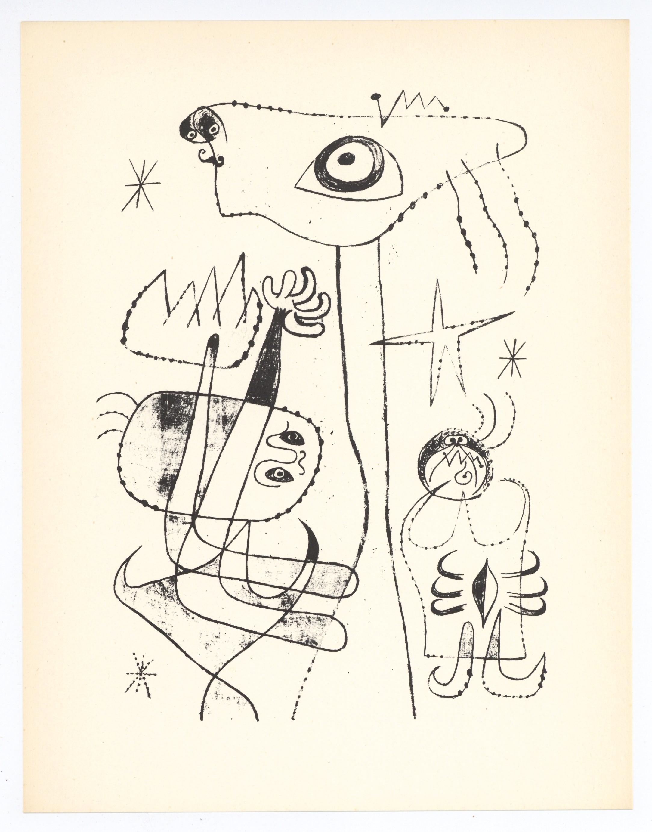 Surrealist composition - Print by (after) Joan Miró
