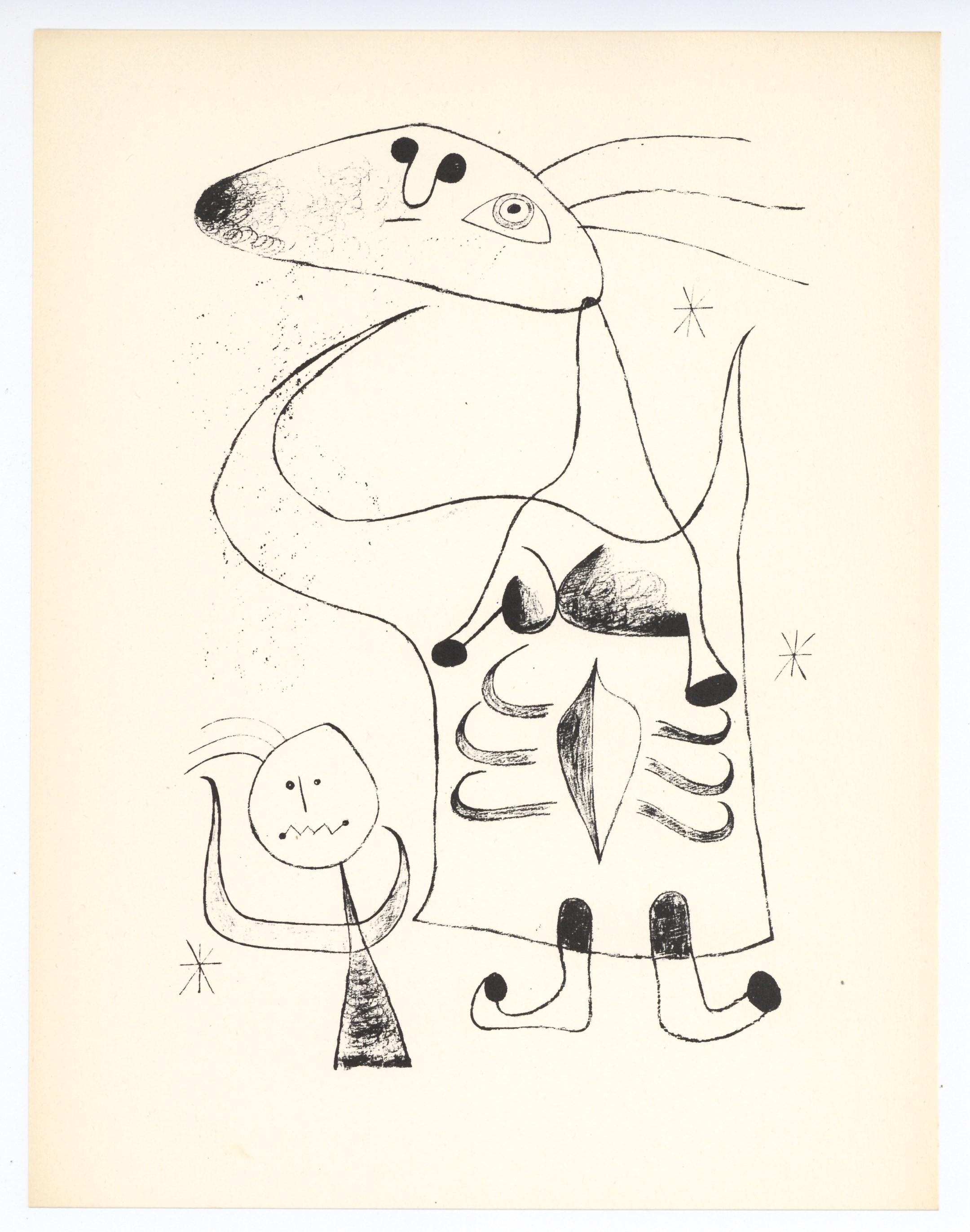 Surrealist composition - Print by (after) Joan Miró