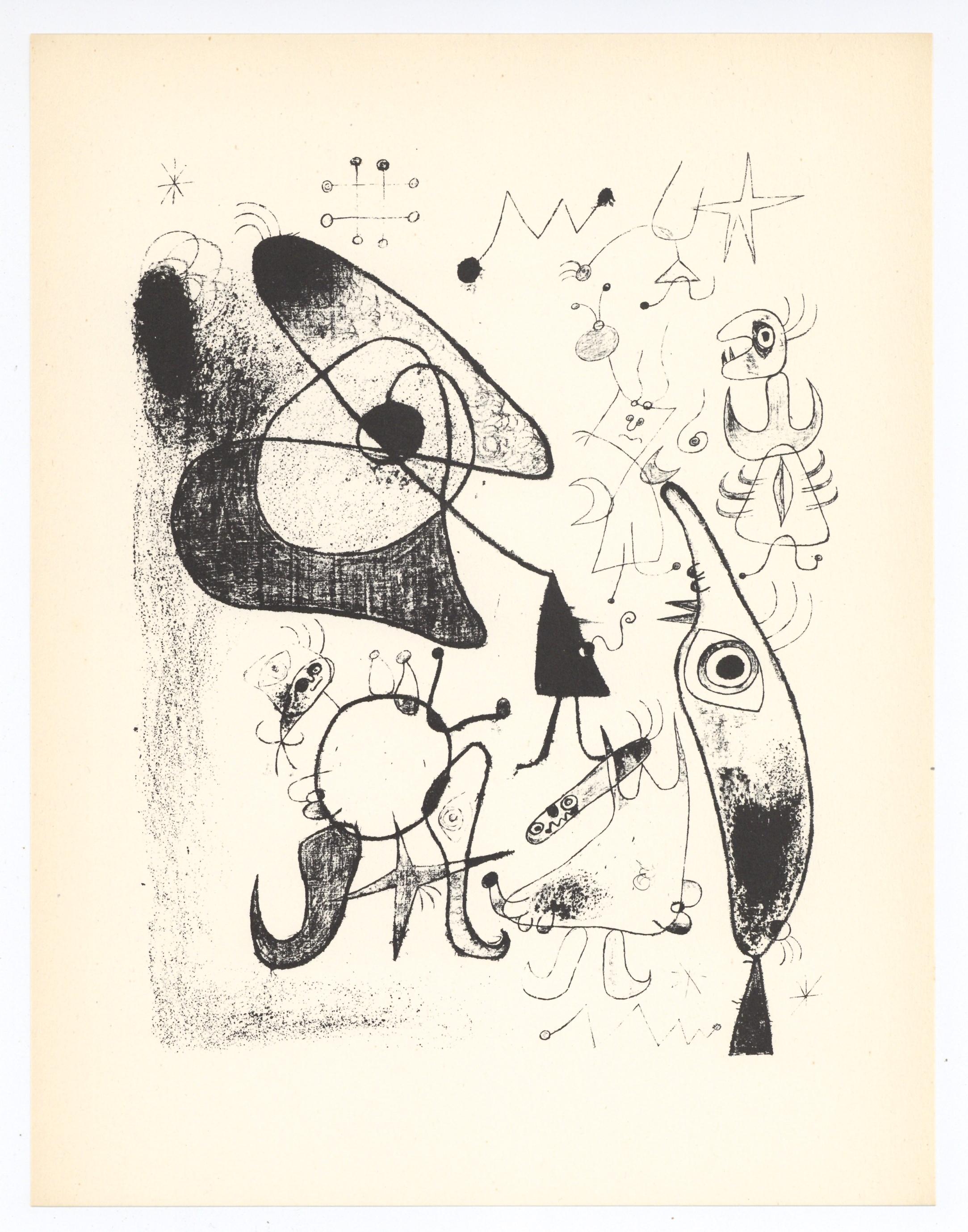 Surrealist composition - Print by (after) Joan Miró