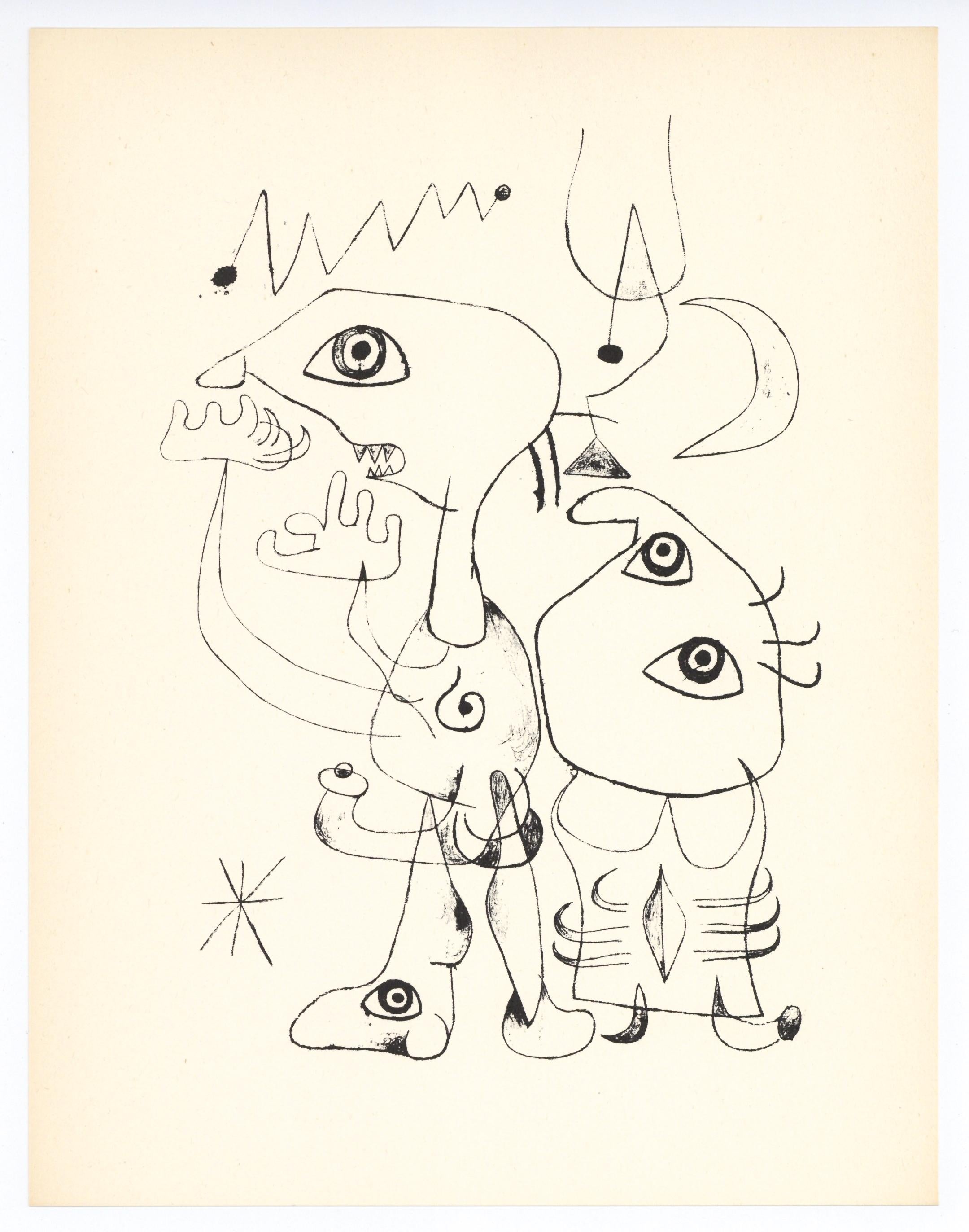 Surrealist composition - Print by (after) Joan Miró