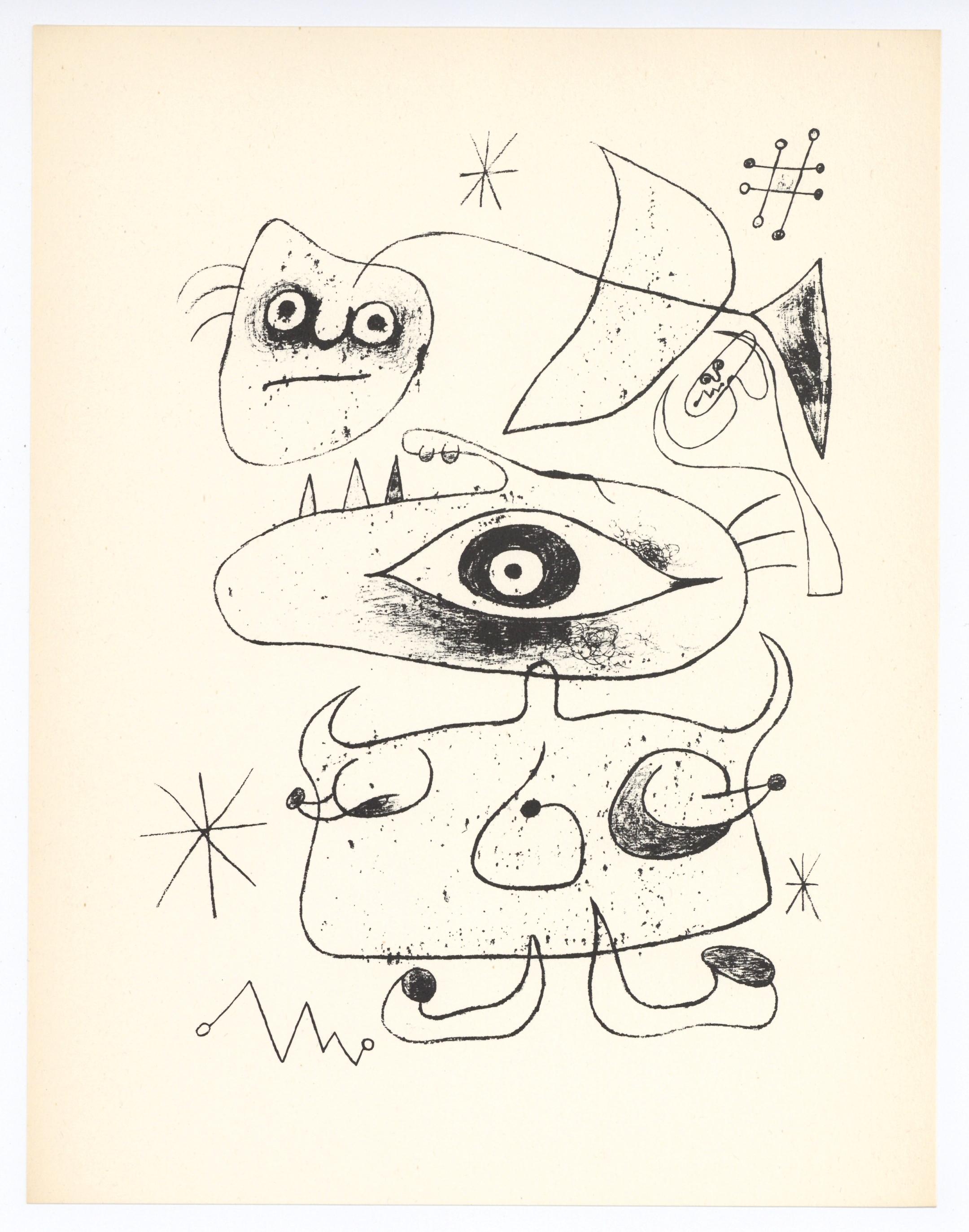 Surrealist composition - Print by (after) Joan Miró