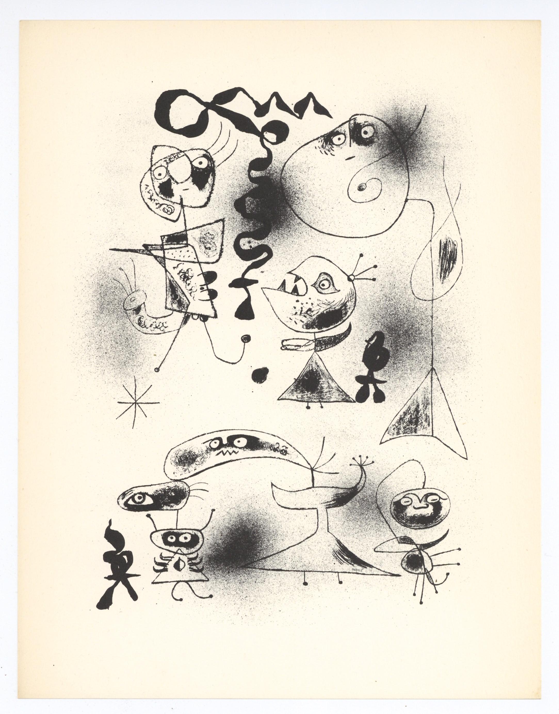 Surrealist composition - Print by (after) Joan Miró