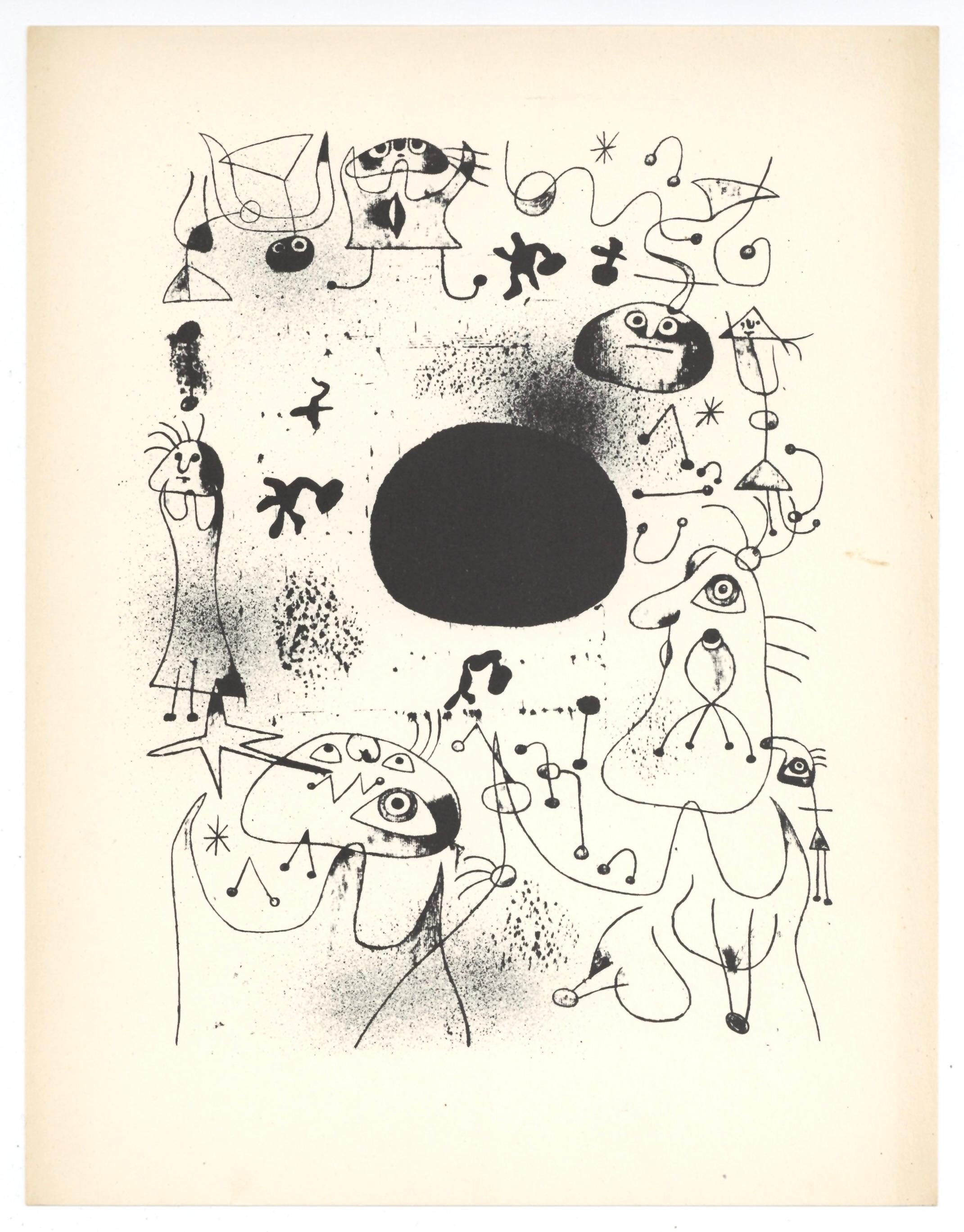 Surrealist composition - Print by (after) Joan Miró