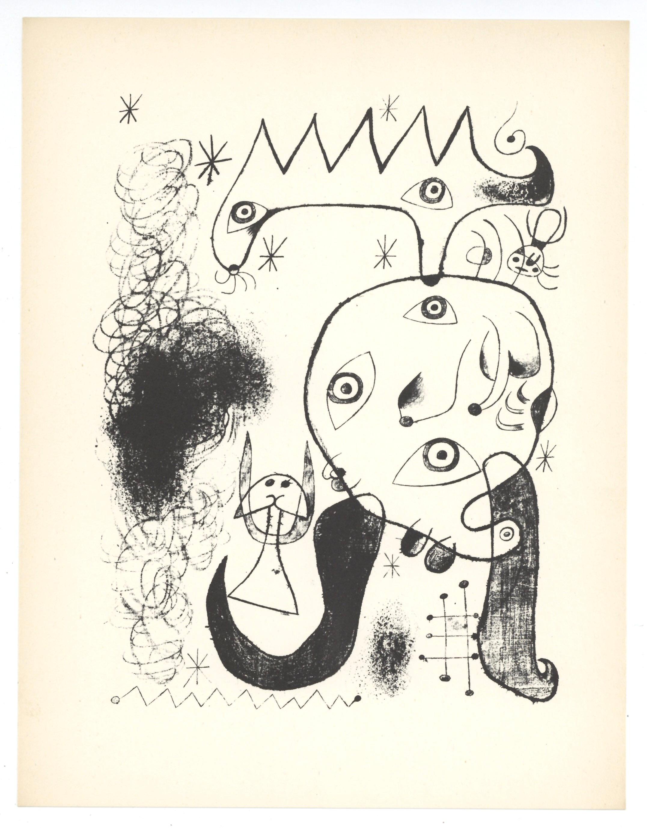 Surrealist composition - Print by (after) Joan Miró