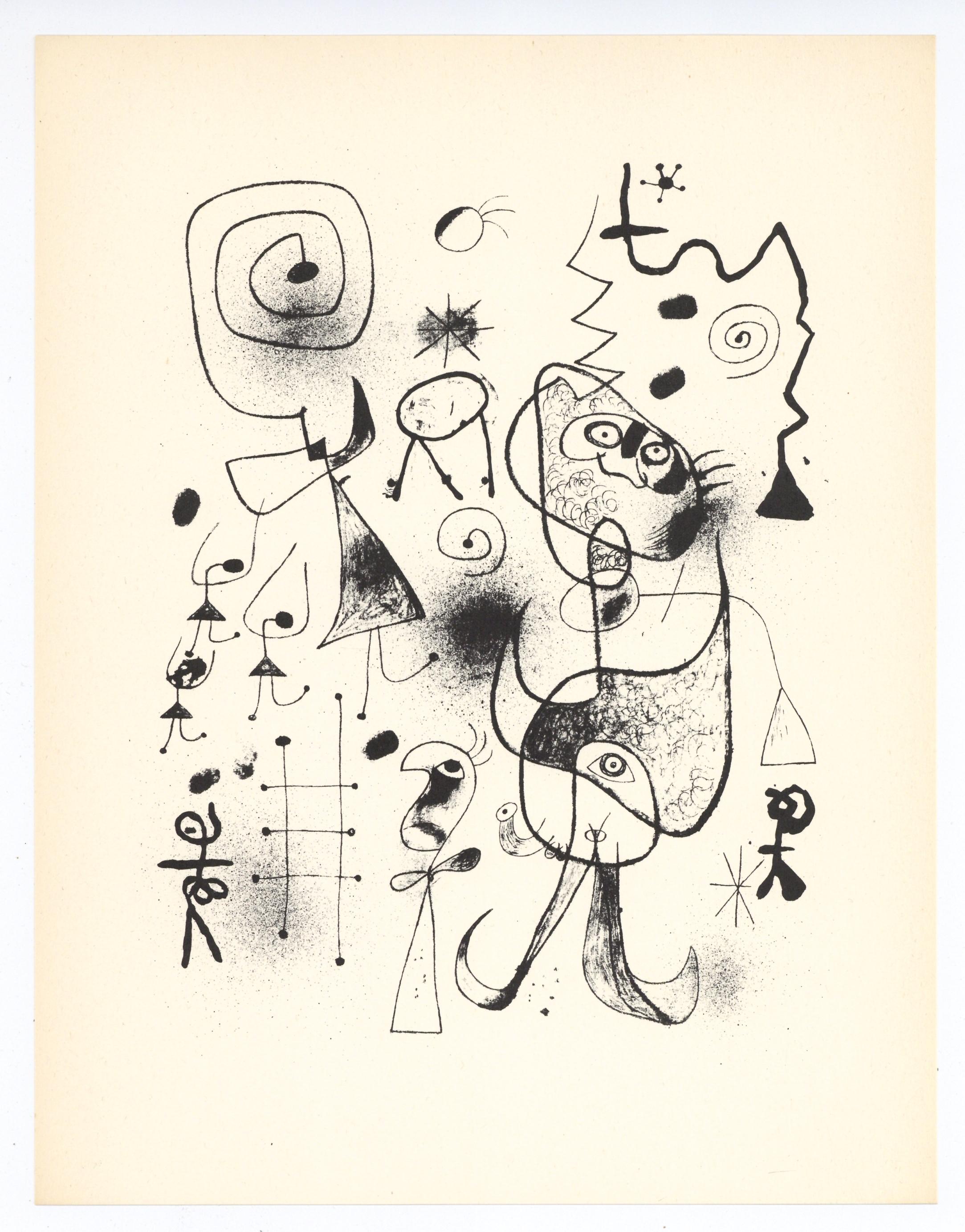 Surrealist composition - Print by (after) Joan Miró