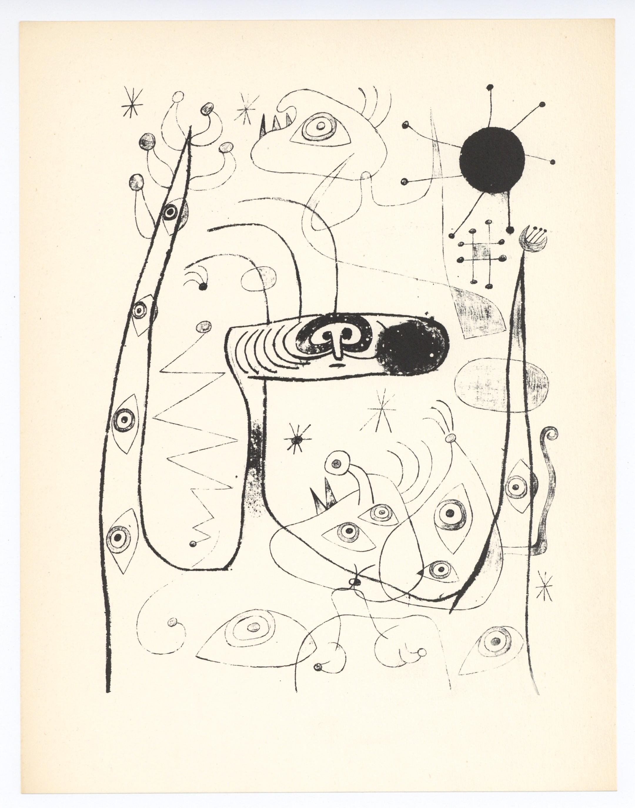 Surrealist composition - Print by (after) Joan Miró