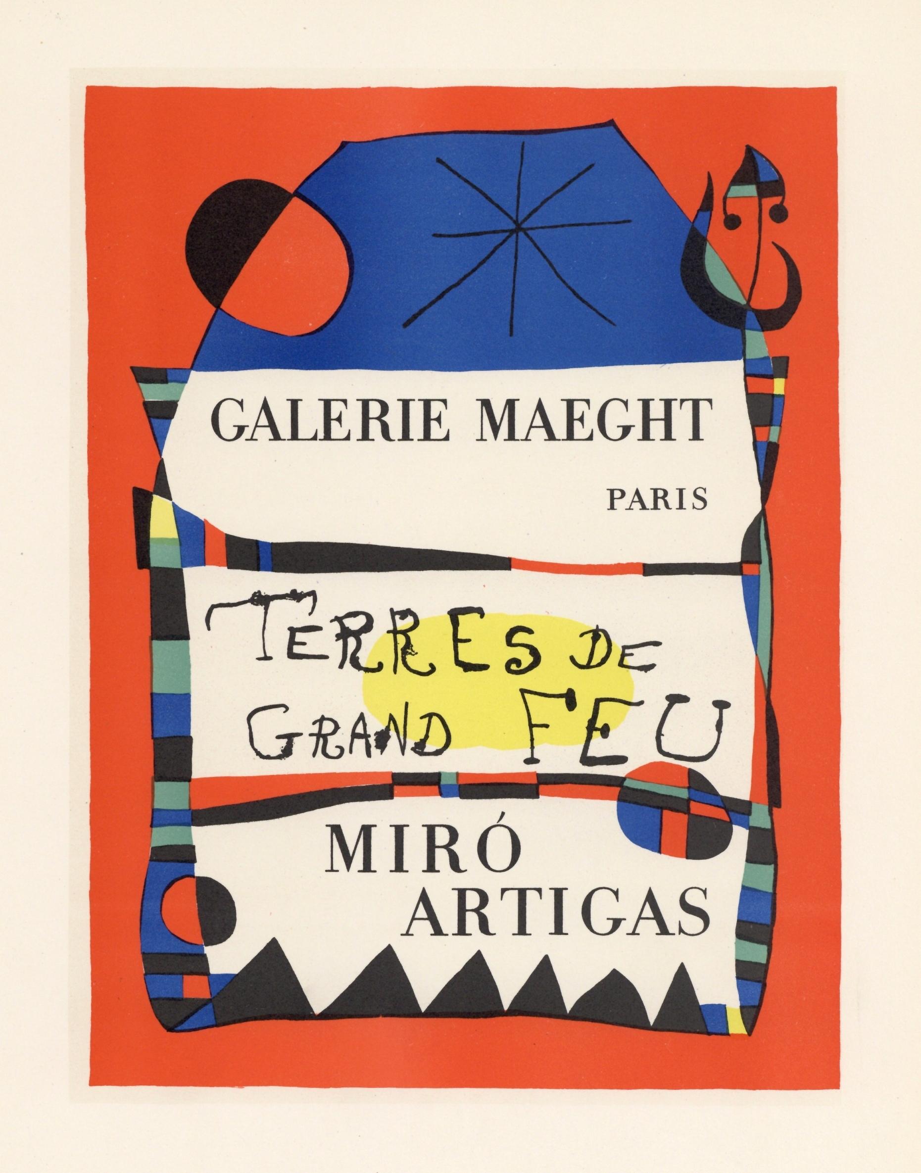 Affiche en lithographie « Terres de Grand Feu » - Print de (after) Joan Miró