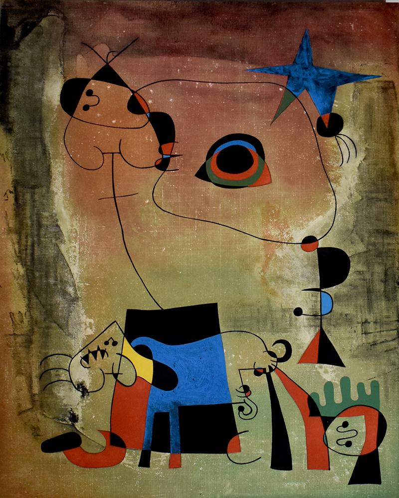 (after) Joan Miró Figurative Print – Der blaue Hund – Radierung mit Aquatinta – Spanisches Surrealismus