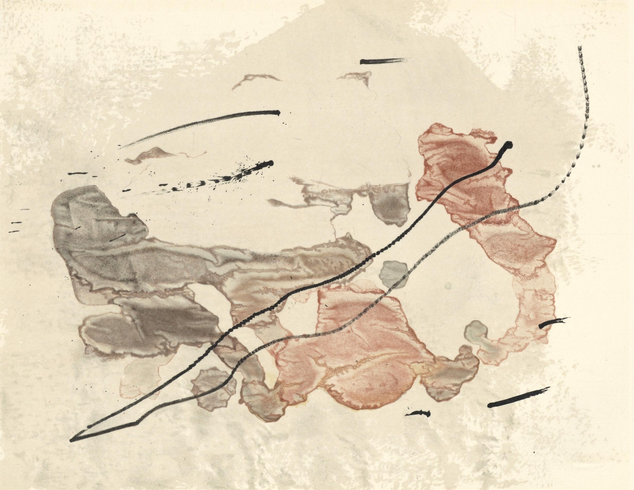 "Trace sur l'eau" lithograph - Print by (after) Joan Miró