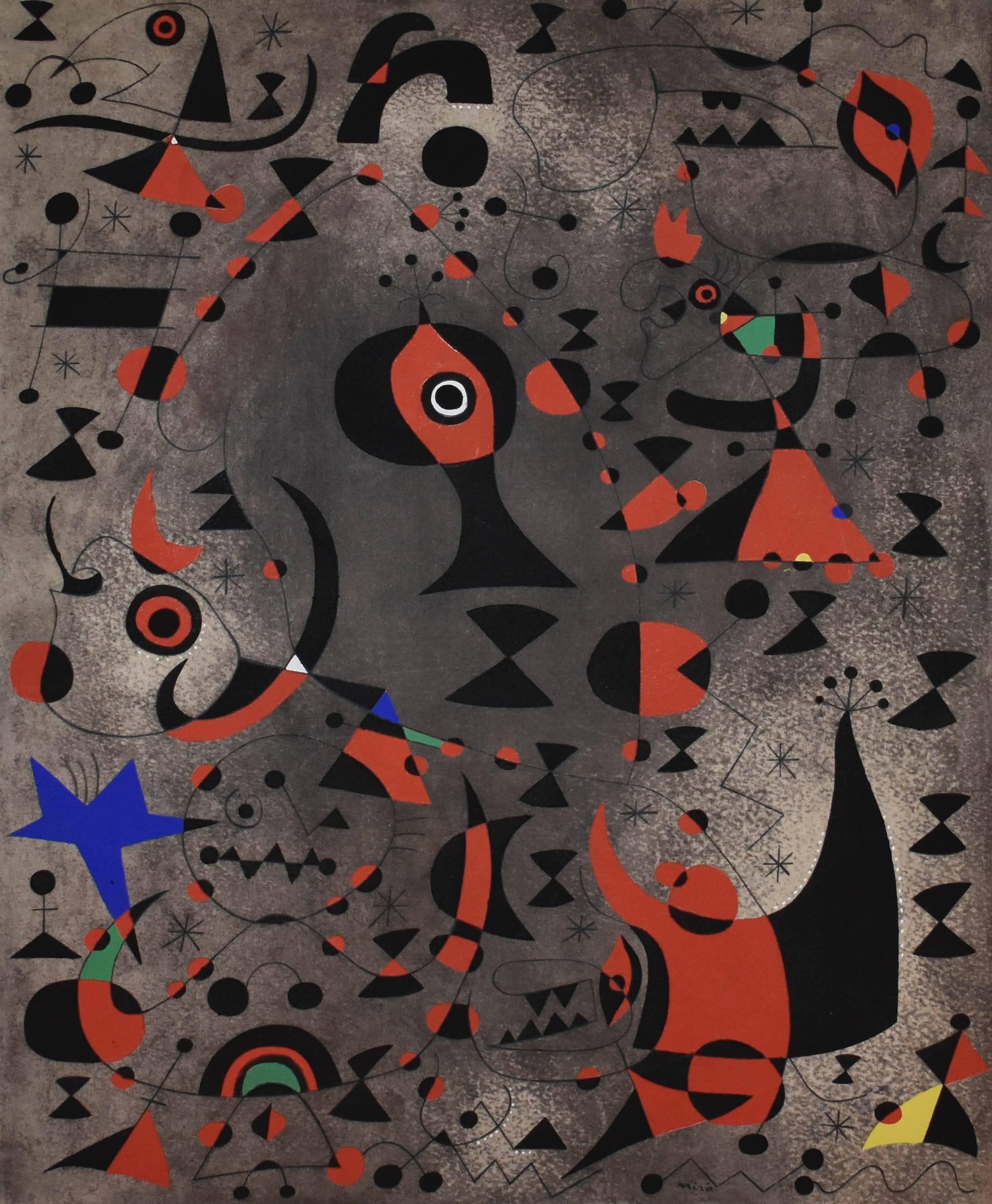(after) Joan Miró Abstract Print - Vers l'arc-en-ciel (Toward the Rainbow), Plate XV, from Constellations