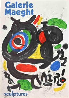 Retro Poster Exhibition Galerie Maeght-Lithograph/Offset after J. Mirò-1978