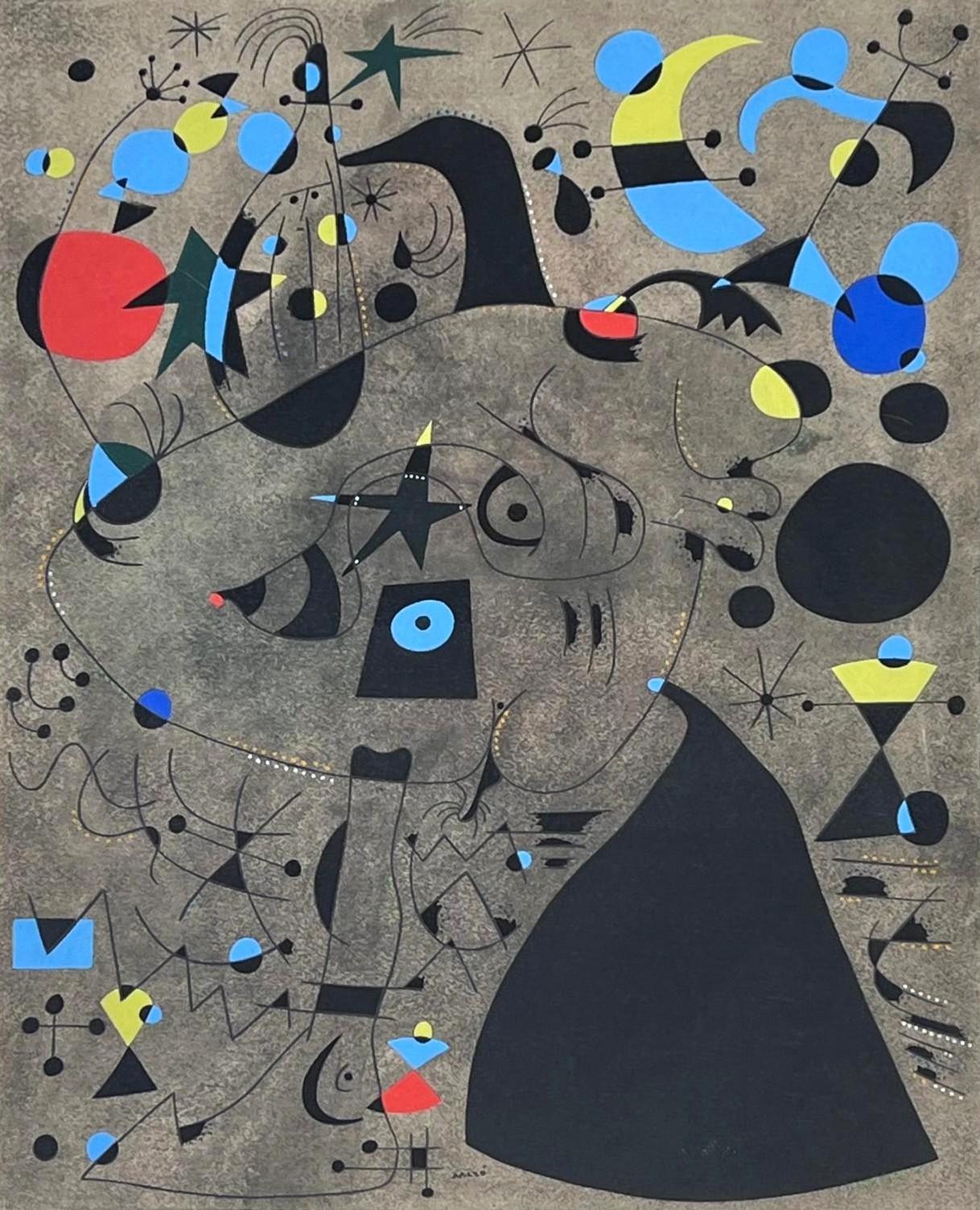 (after) Joan Miró Abstract Print - Woman in the Night (Constellations)