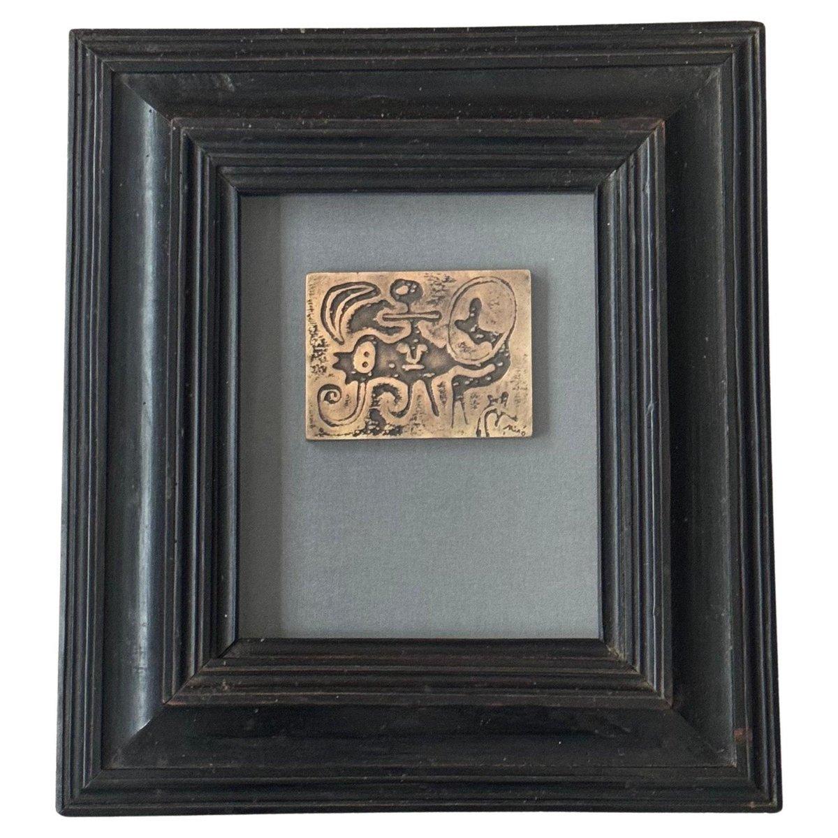 Laurels Number One Relief, 20th Century, Patinated Bronze Framed After Joan Miro