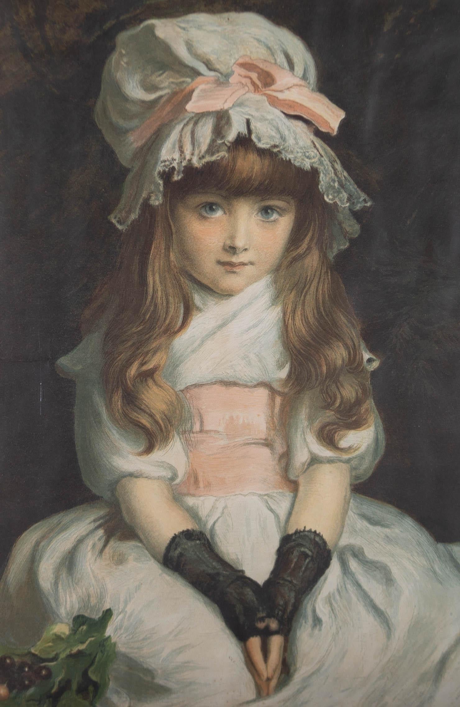 Según Millais (1829-1896) - Litografía, Cereza madura con firma del artista - Print de After John Everett Millais