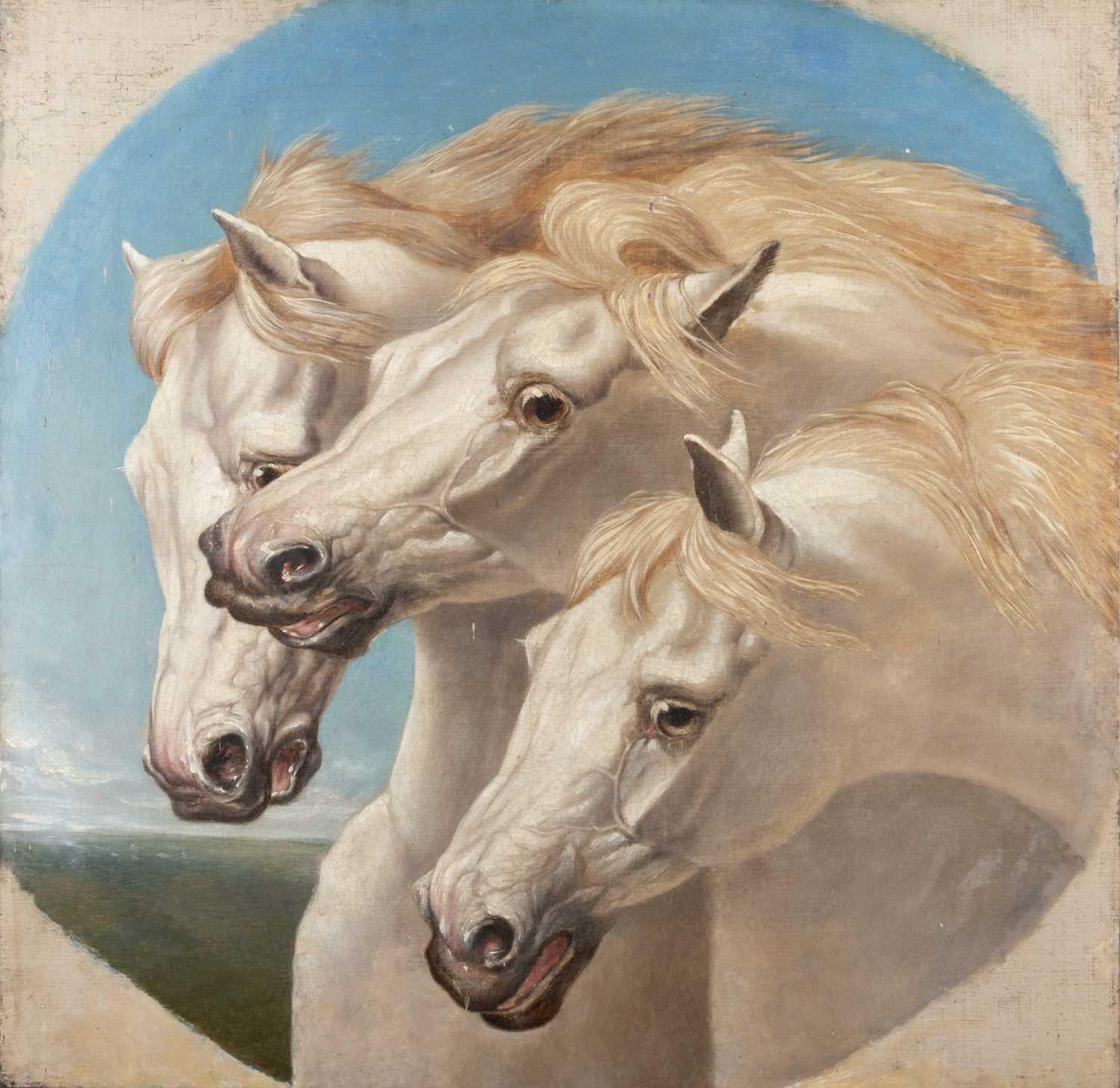 AFTER JOHN FREDERICK HERRING SNR.  PHARAOH'S HORSES
Oil on canvas, 19th century, measuring 48 x 48.5cm (18.9
