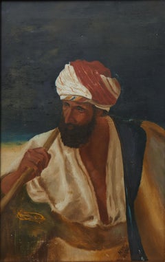 After John Morgan, "Portrait of a Man of Bethlehem" Orientalist Painting